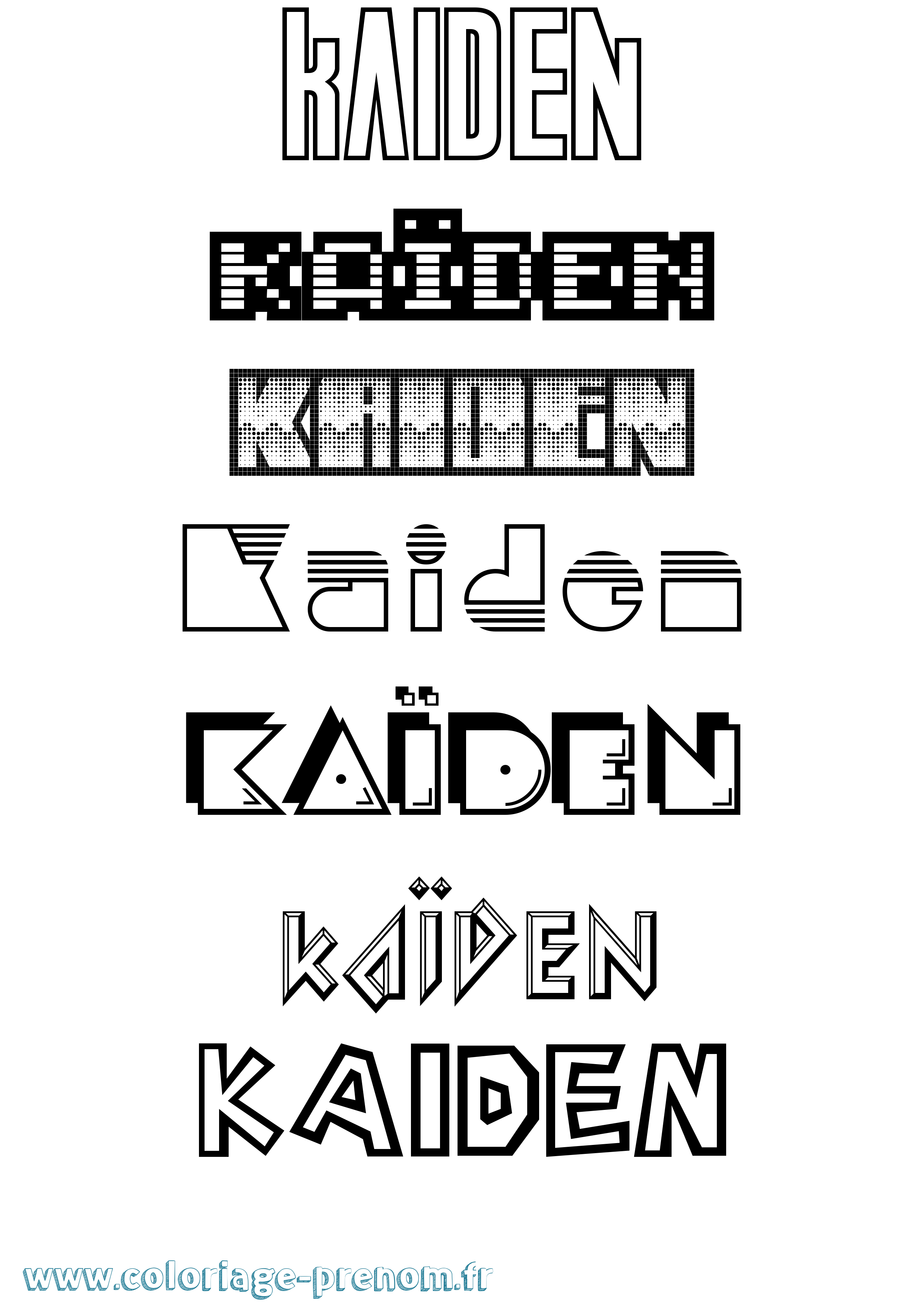 Coloriage Kaïden Jeux Vidéos Coloriage prénom Kaïden Jeux Vidéos