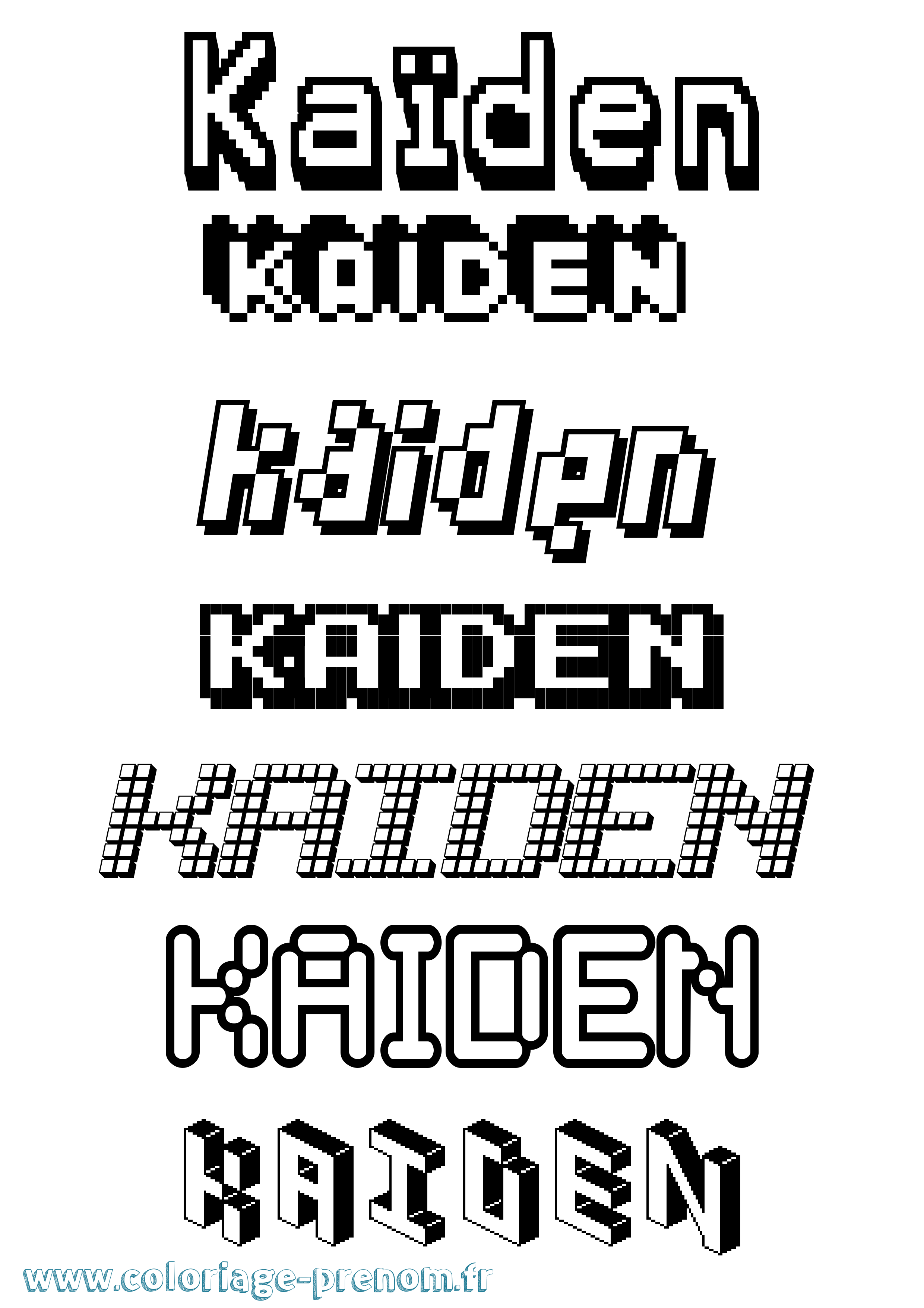 Coloriage Kaïden Pixel Coloriage prénom Kaïden Pixel