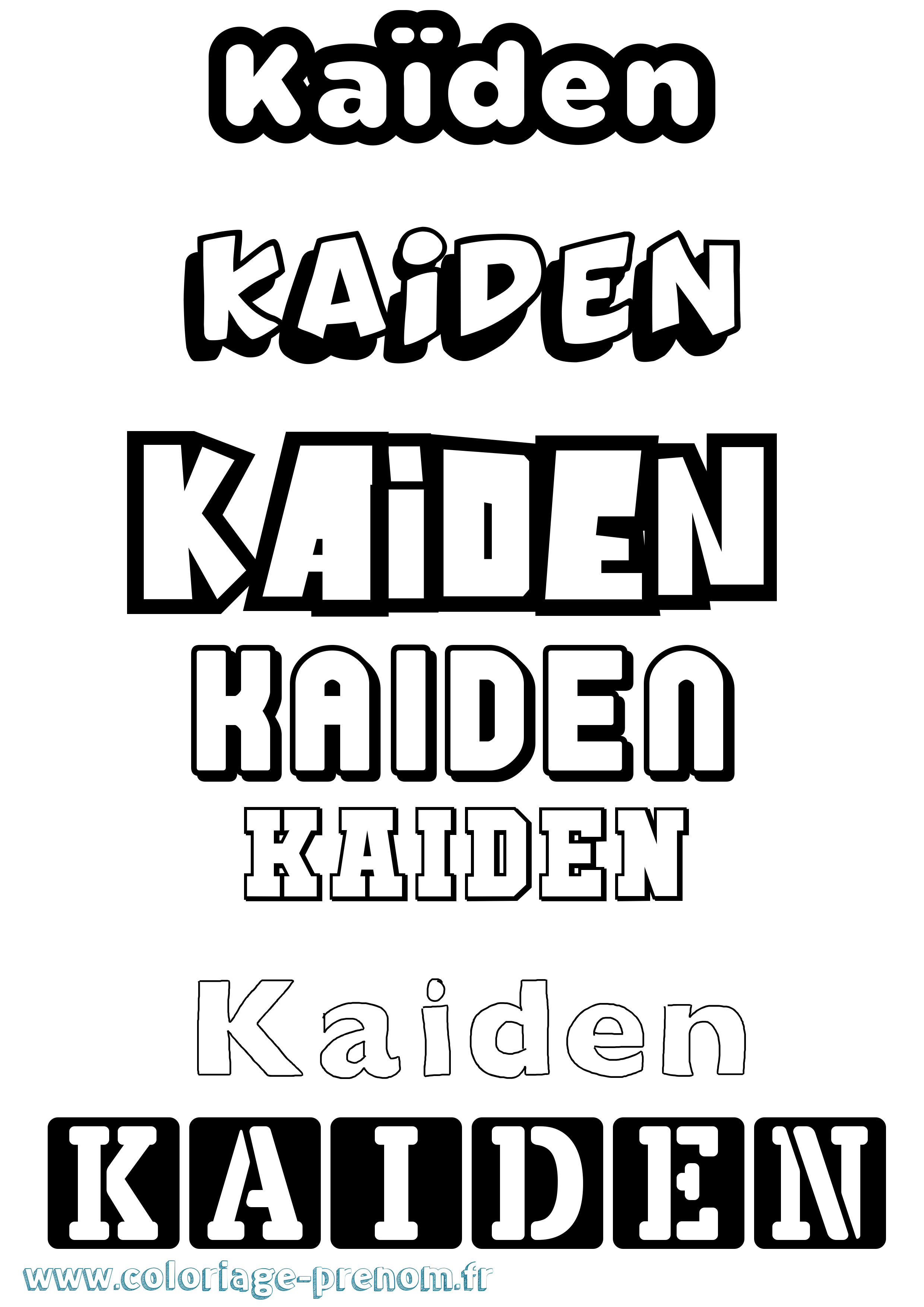 Coloriage Kaïden Simple Coloriage prénom Kaïden Simple