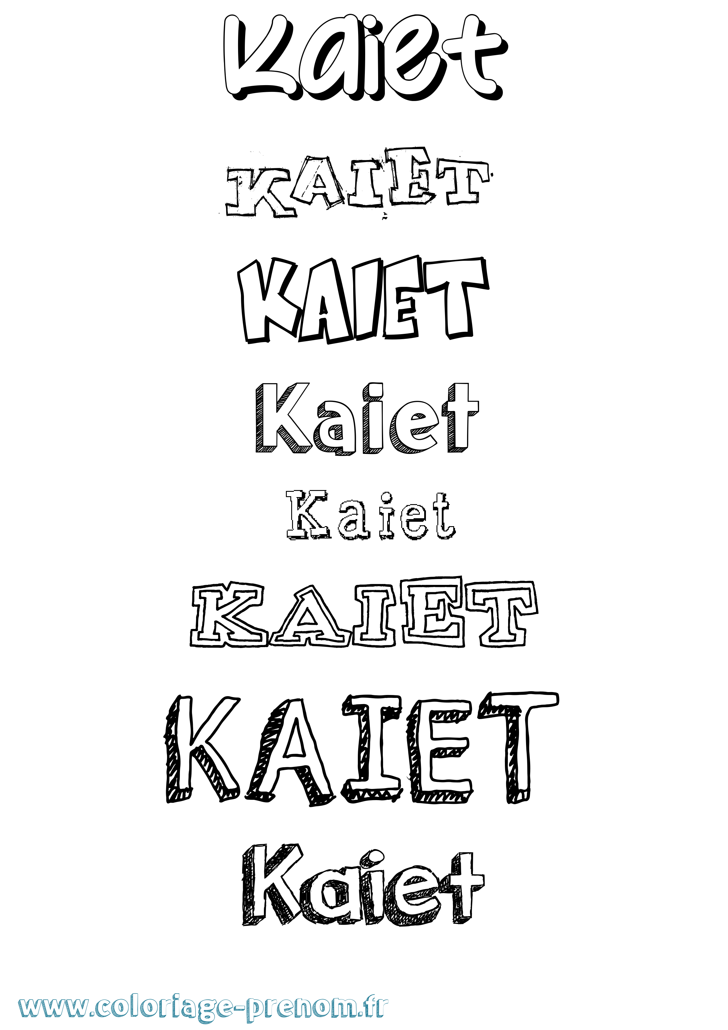 Coloriage prénom Kaiet Dessiné