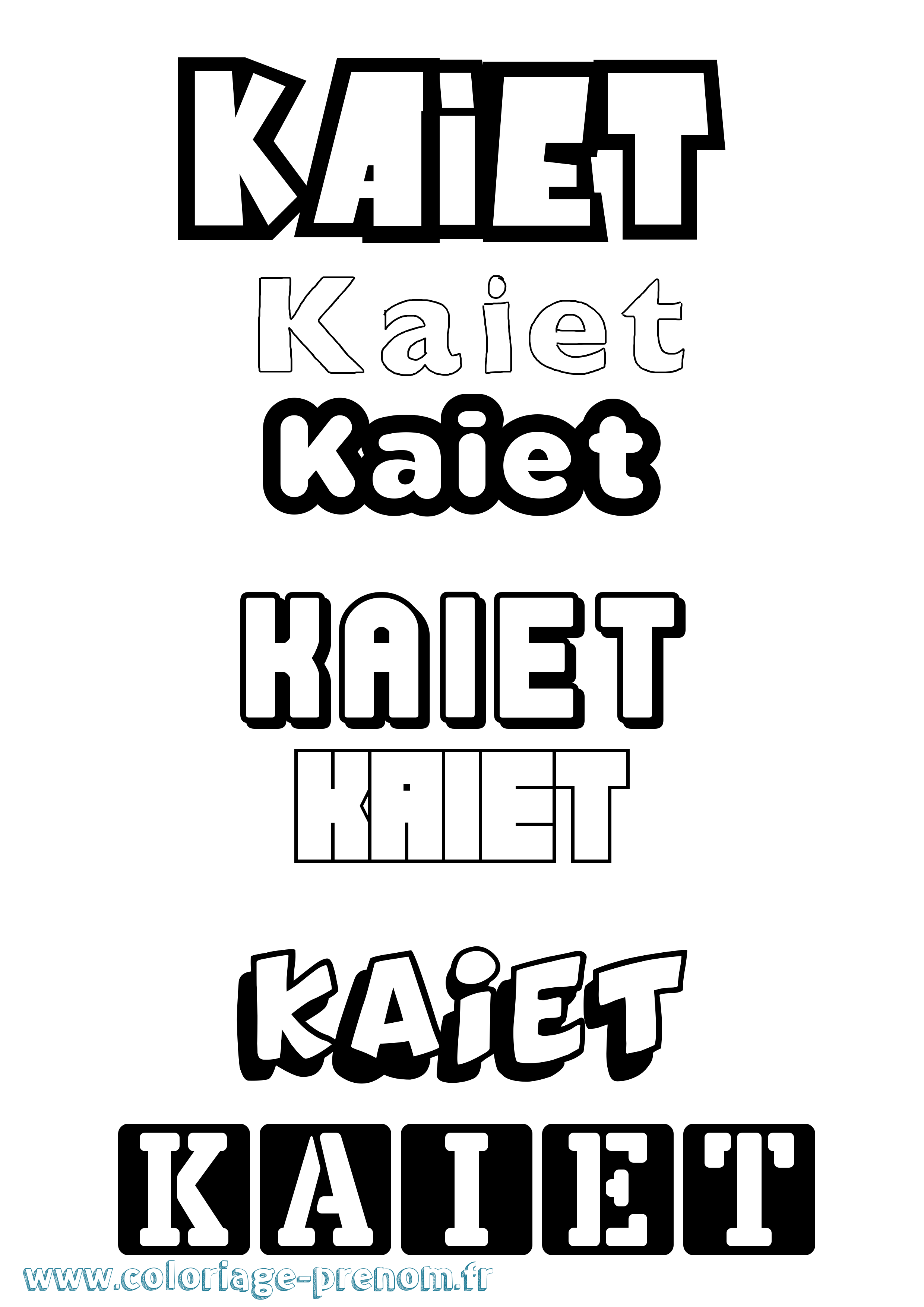 Coloriage prénom Kaiet Simple
