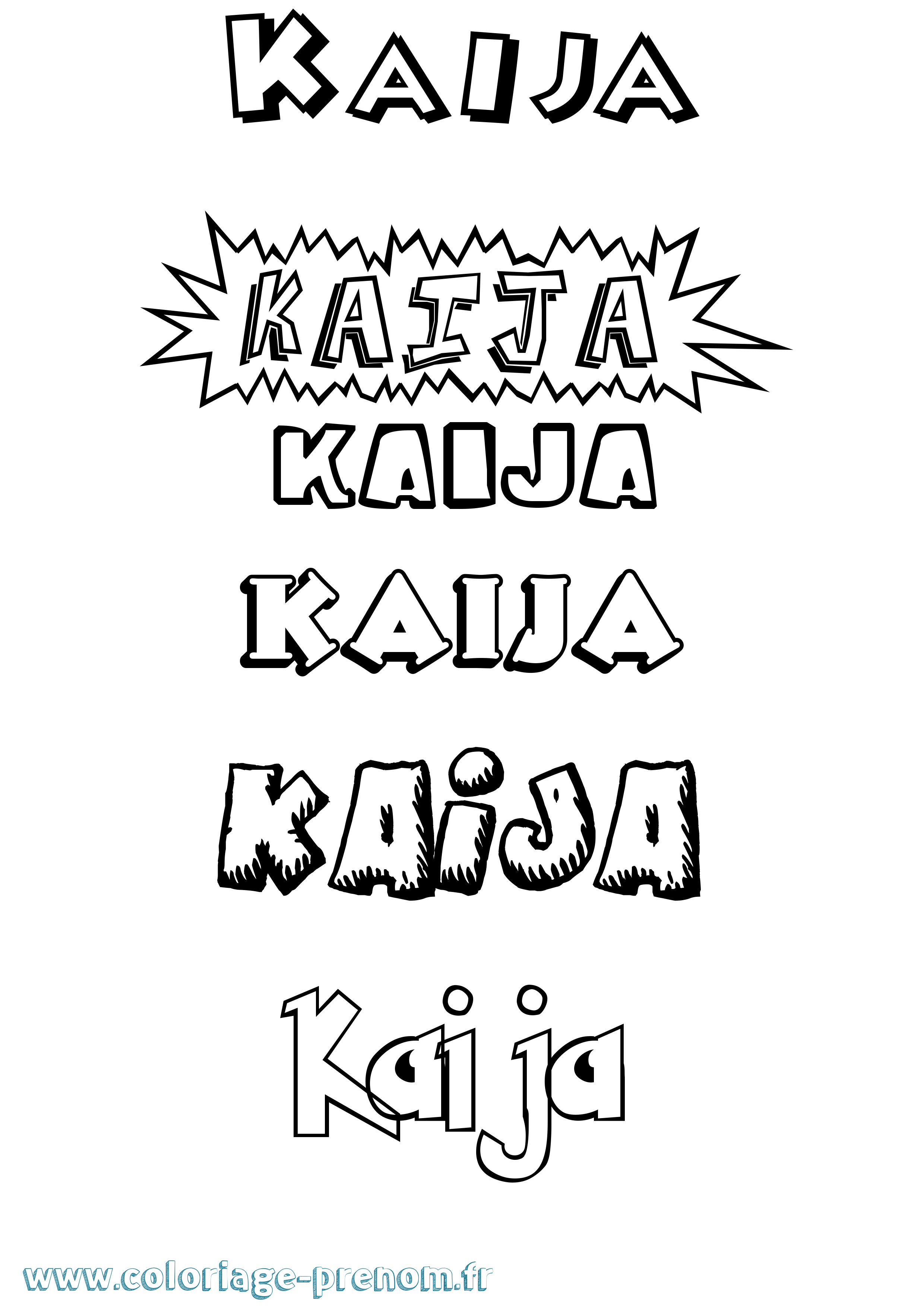 Coloriage prénom Kaija Dessin Animé