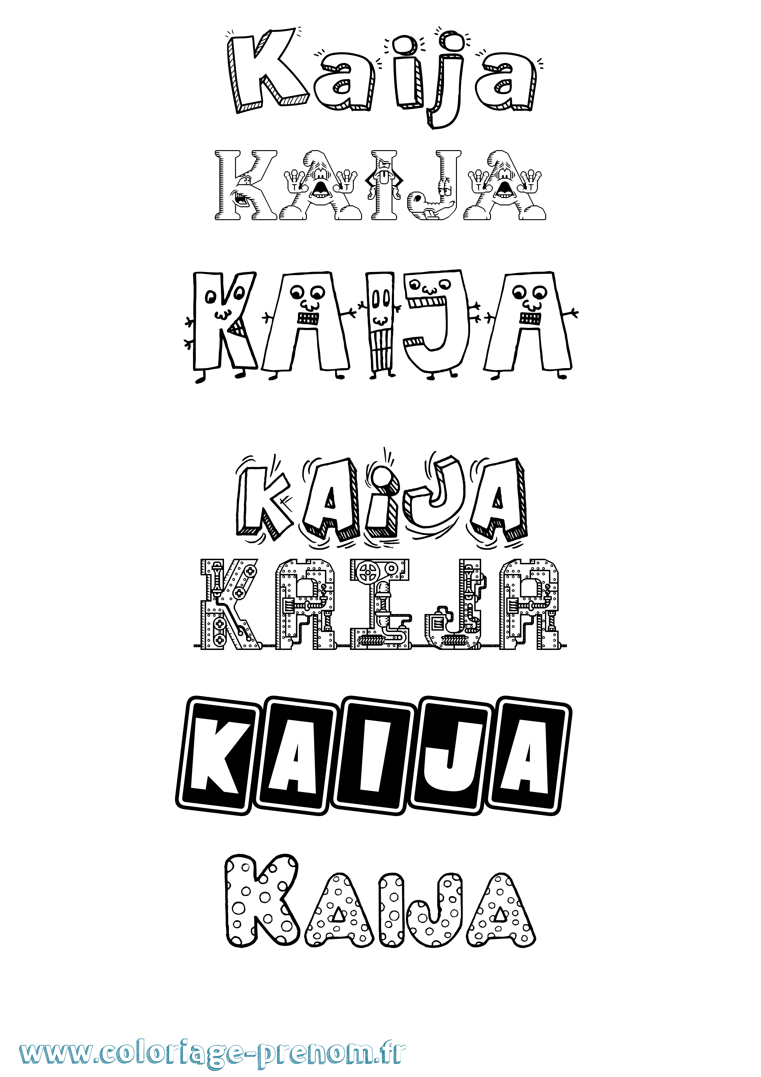 Coloriage prénom Kaija Fun