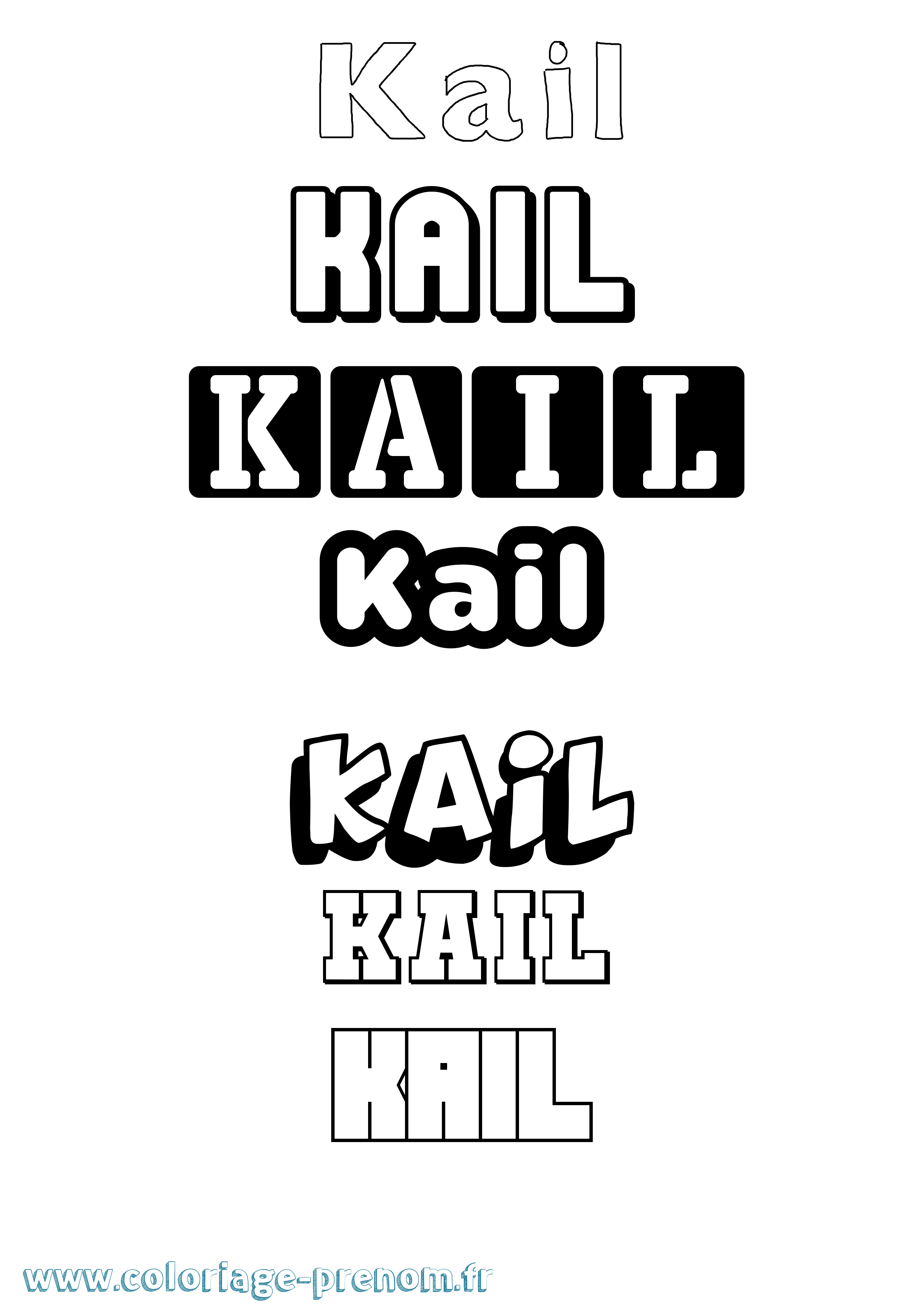 Coloriage prénom Kail Simple