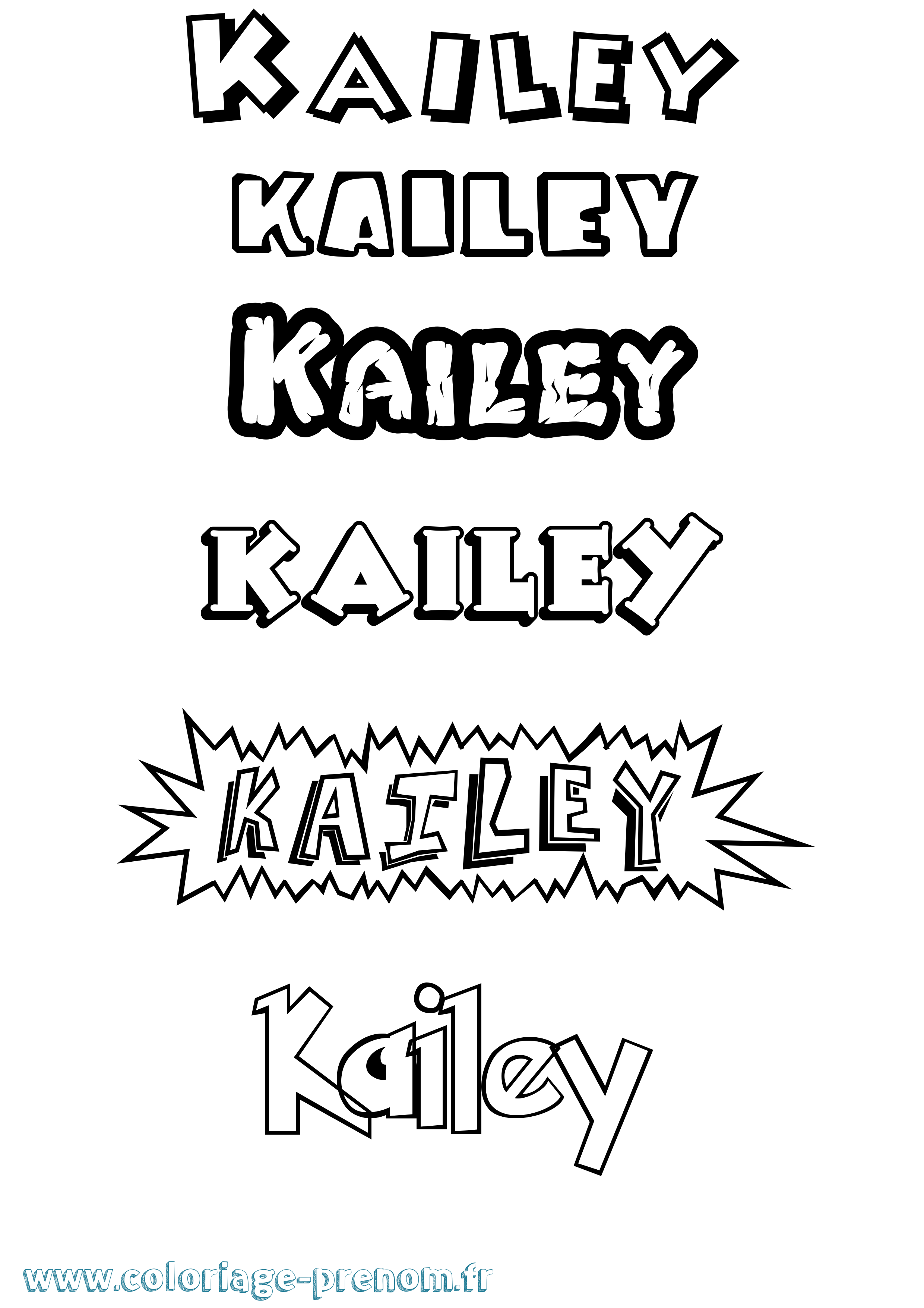 Coloriage prénom Kailey Dessin Animé