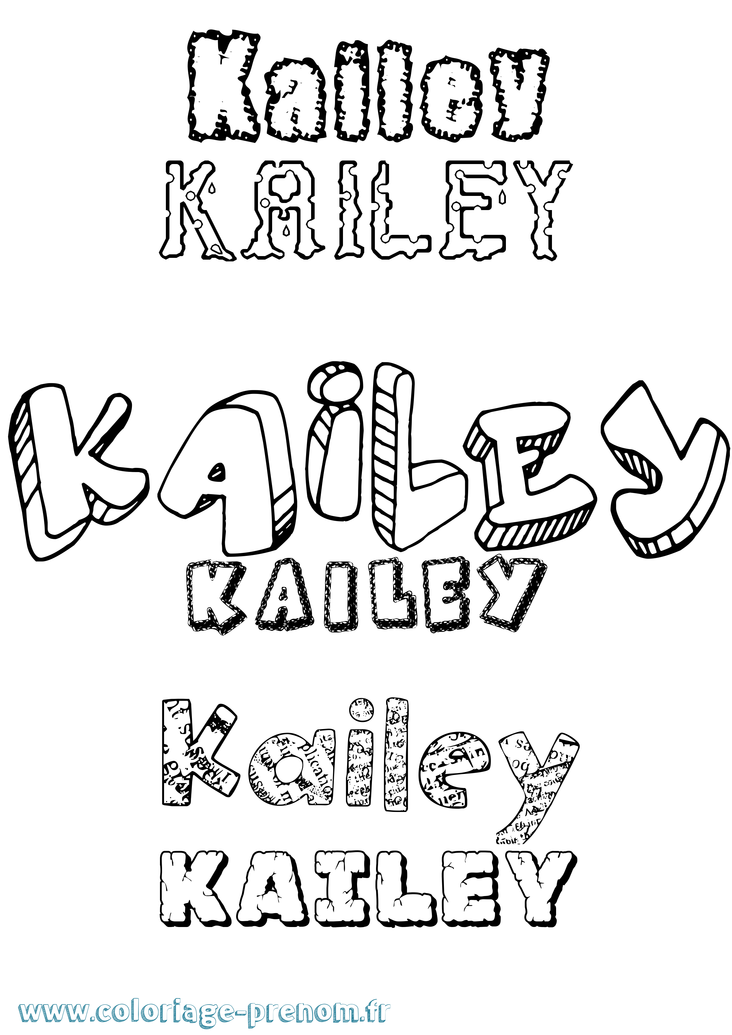 Coloriage prénom Kailey Destructuré