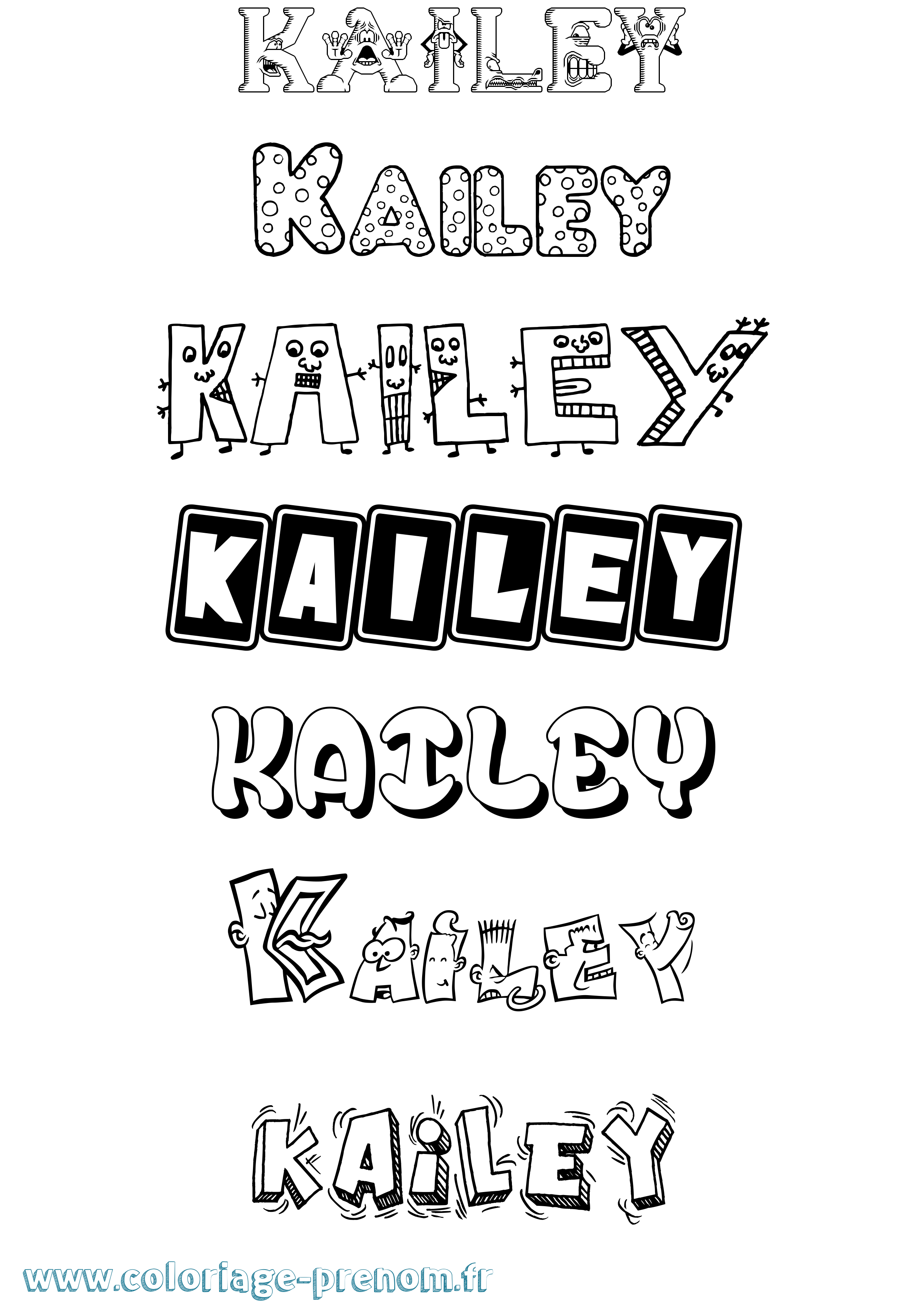 Coloriage prénom Kailey Fun