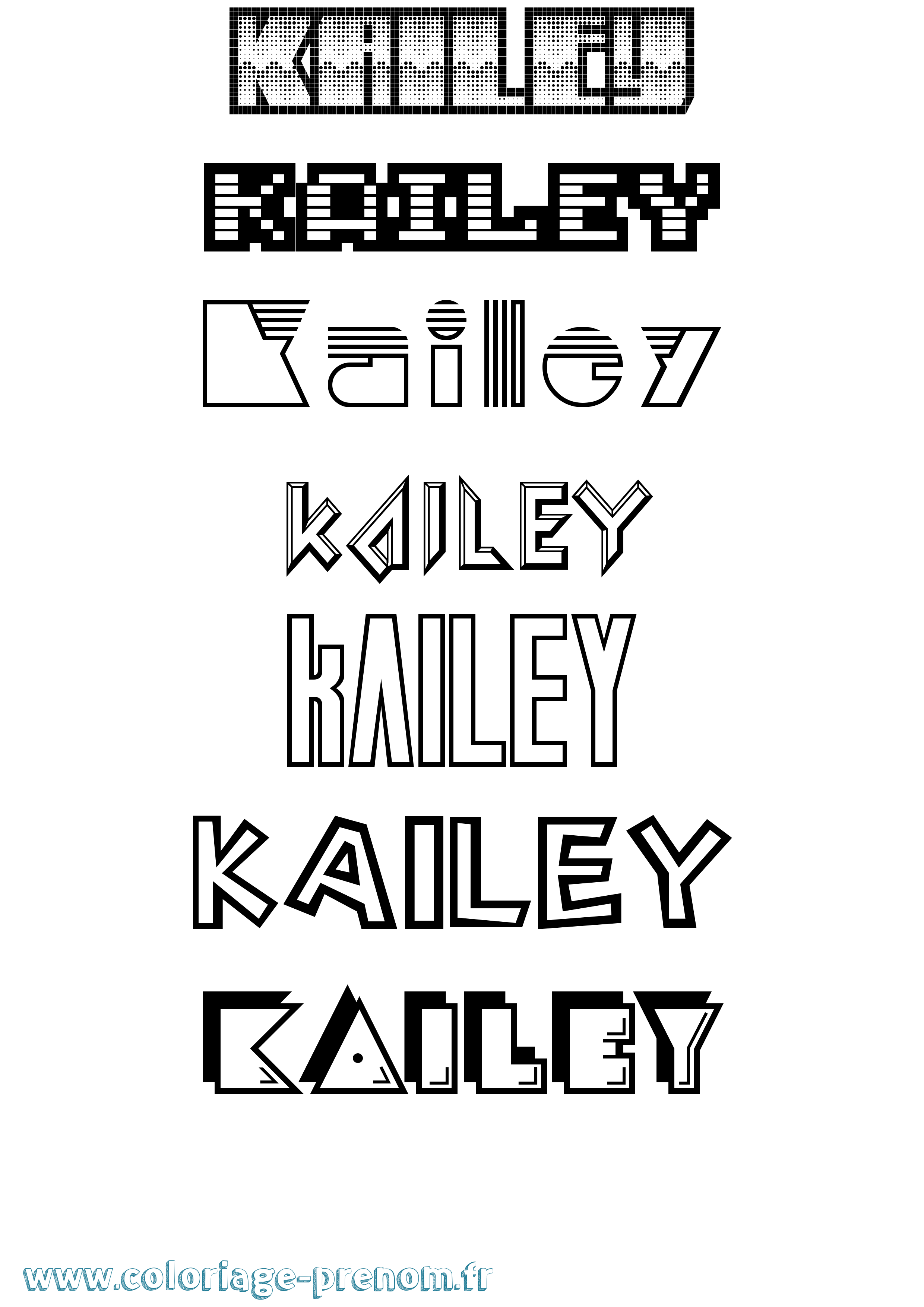 Coloriage prénom Kailey Jeux Vidéos