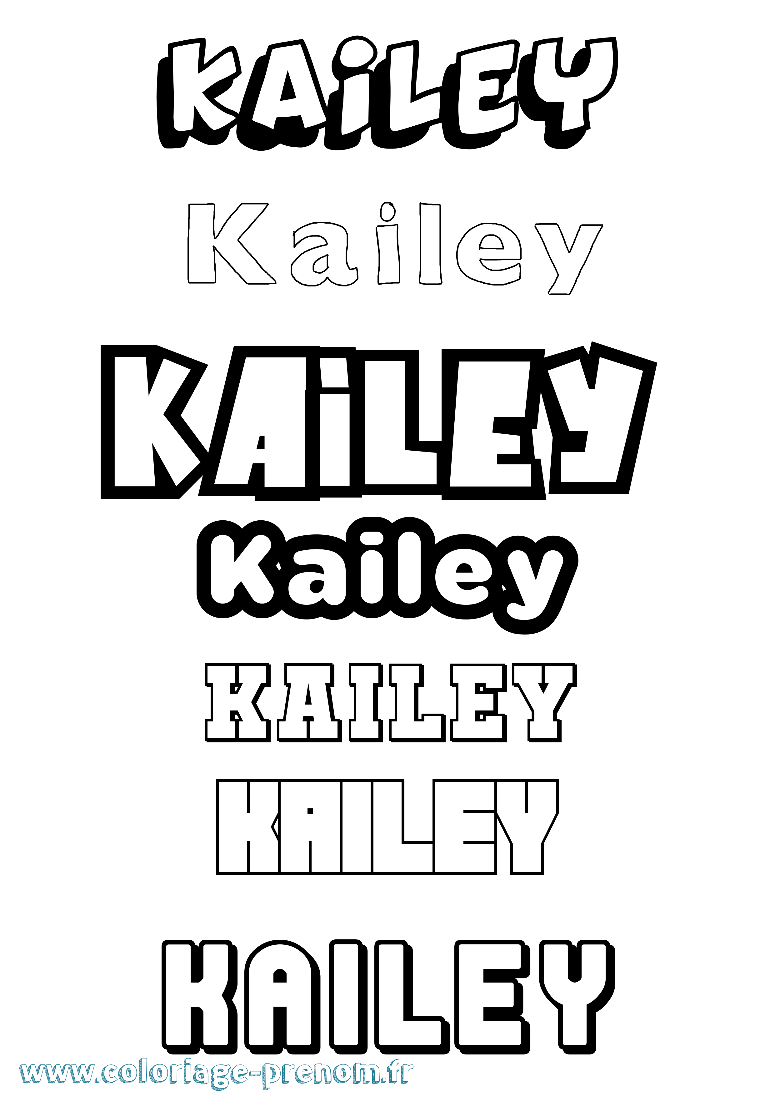 Coloriage prénom Kailey Simple