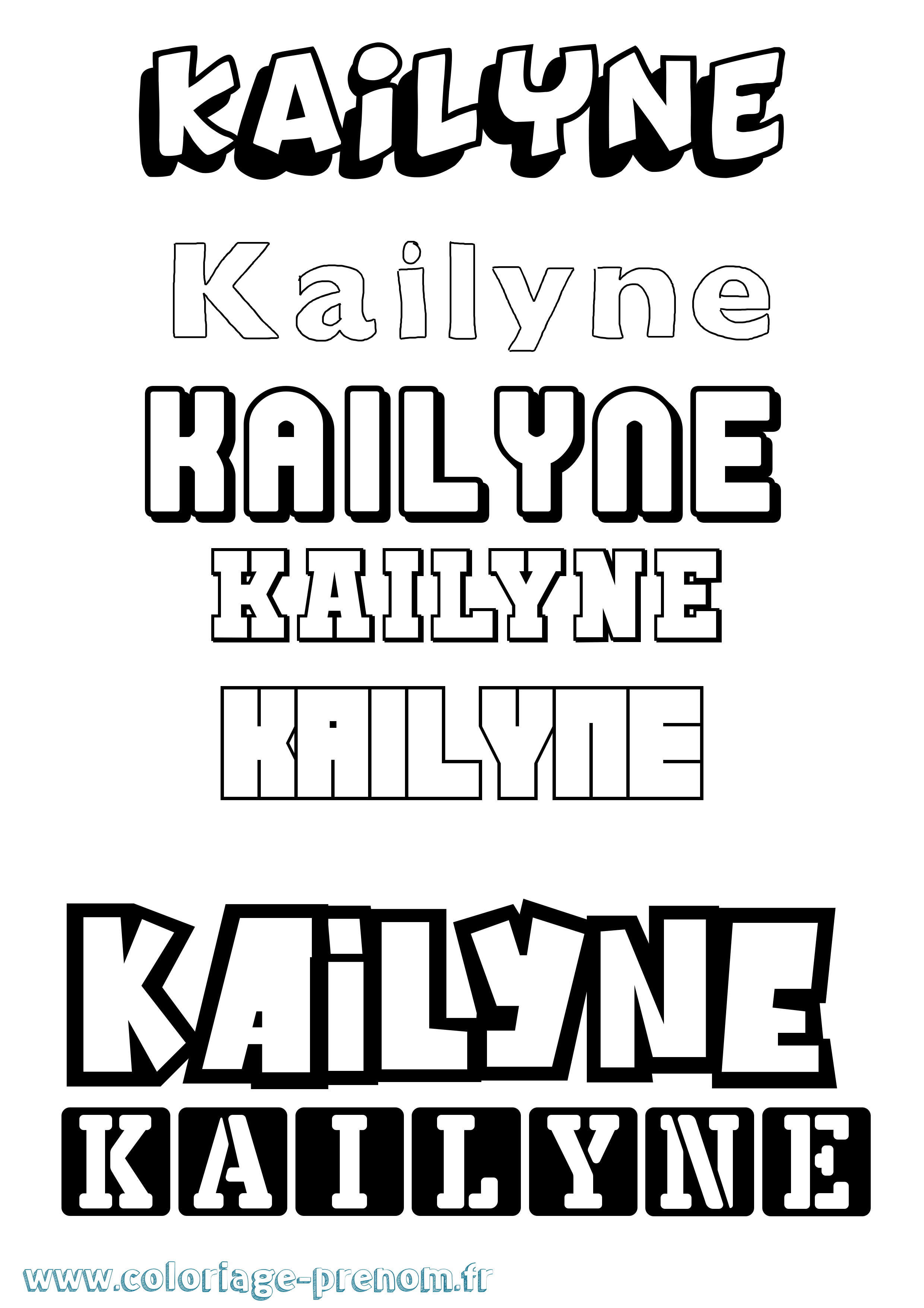Coloriage prénom Kaïlyne Simple