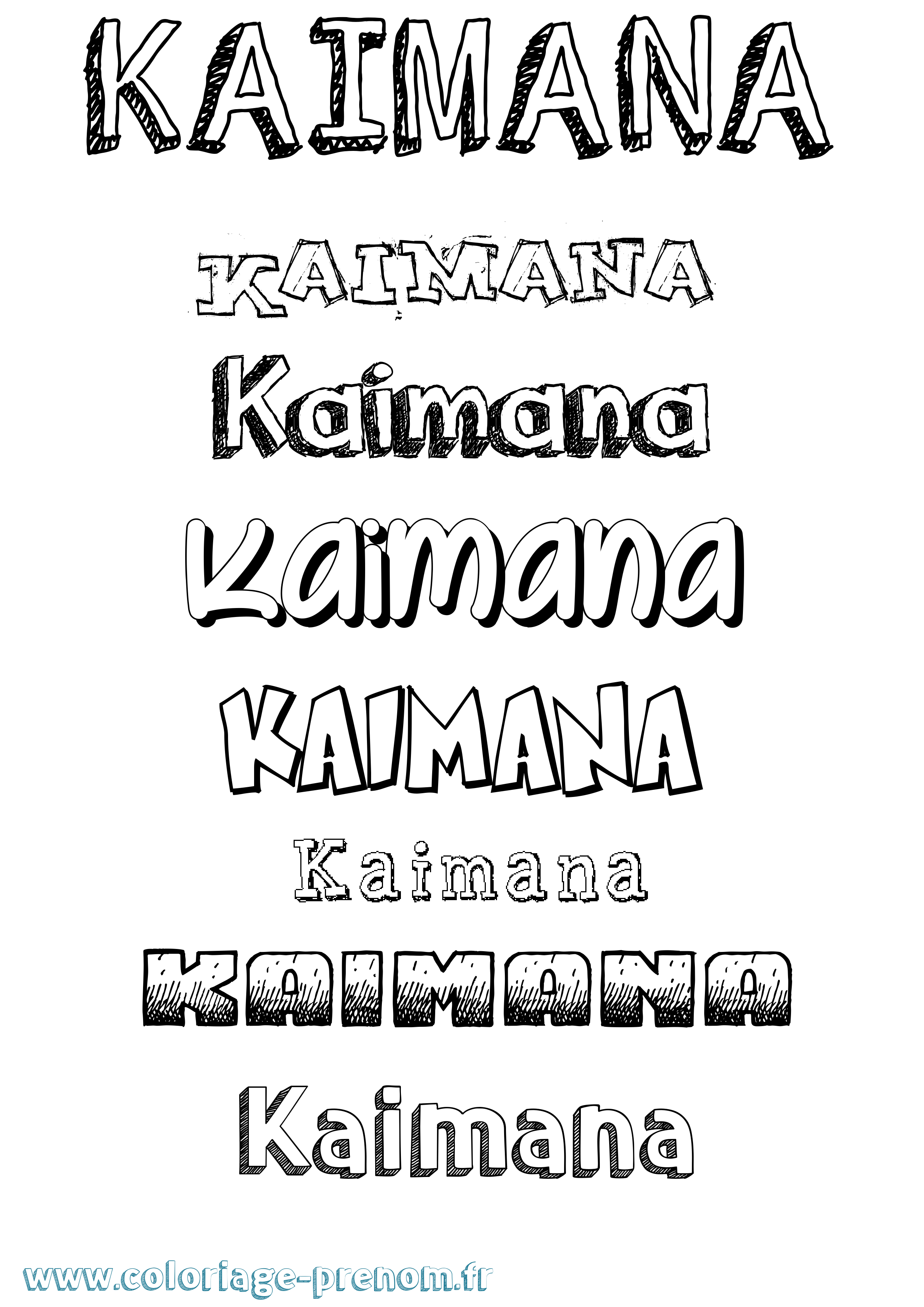 Coloriage prénom Kaimana Dessiné