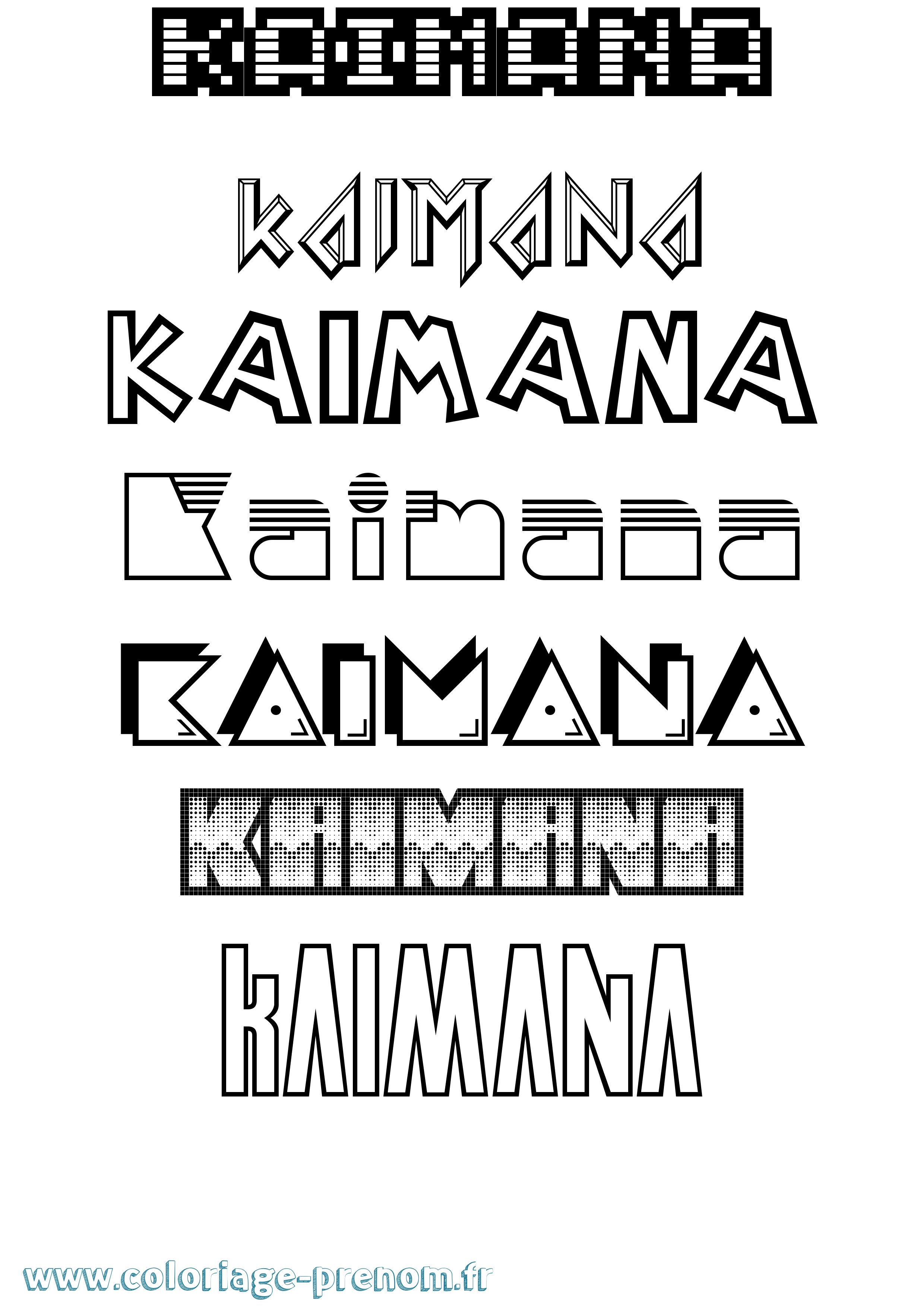 Coloriage Kaimana Jeux Vidéos Coloriage prénom Kaimana Jeux Vidéos