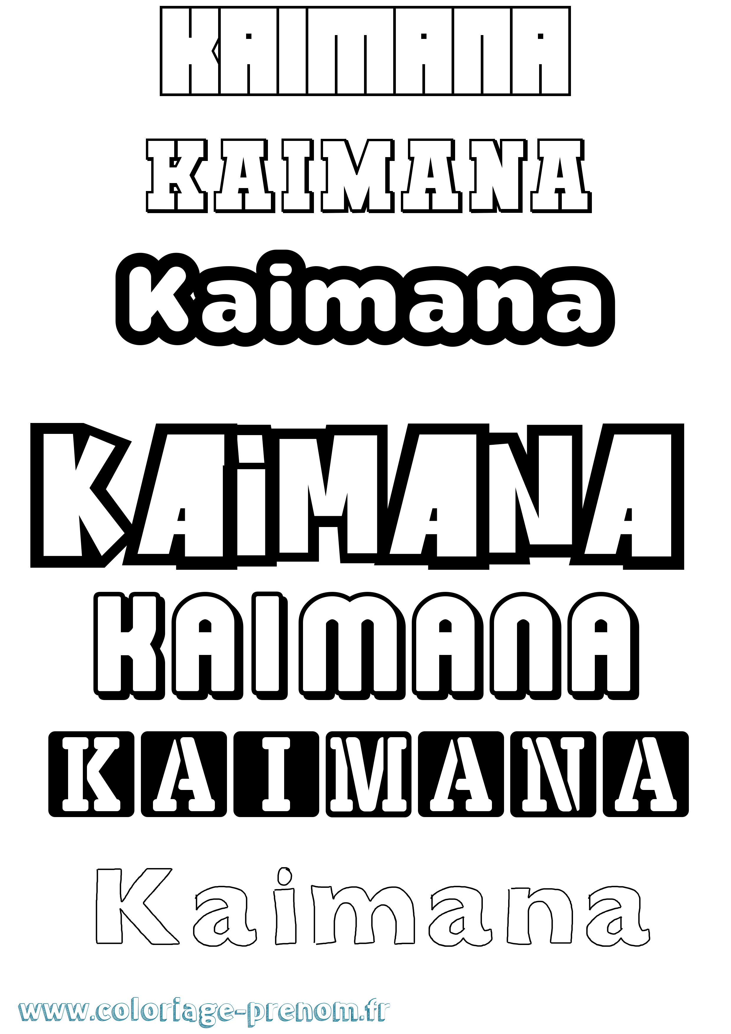 Coloriage prénom Kaimana Simple