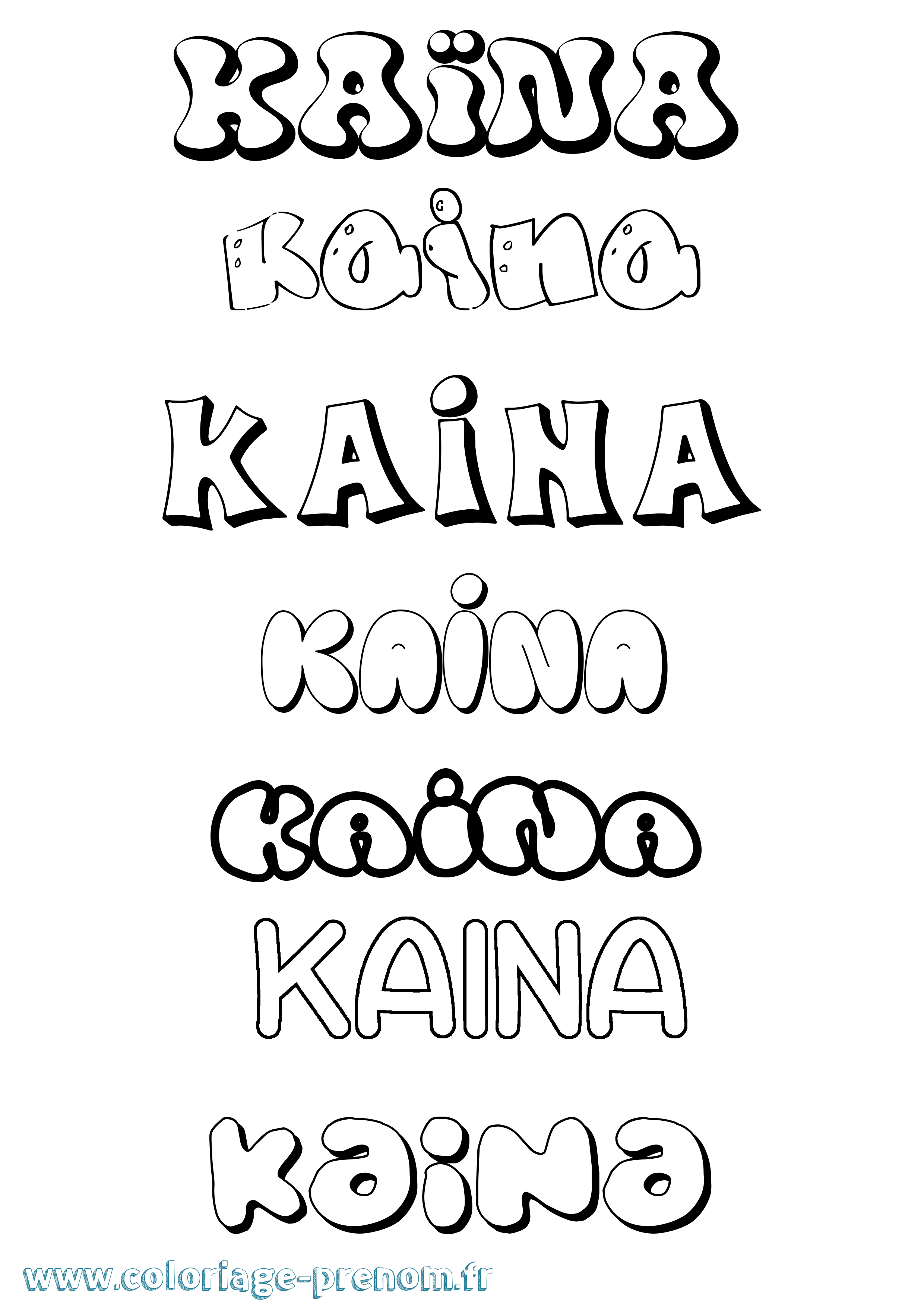 Coloriage Kaïna Coloriage prénom Kaïna