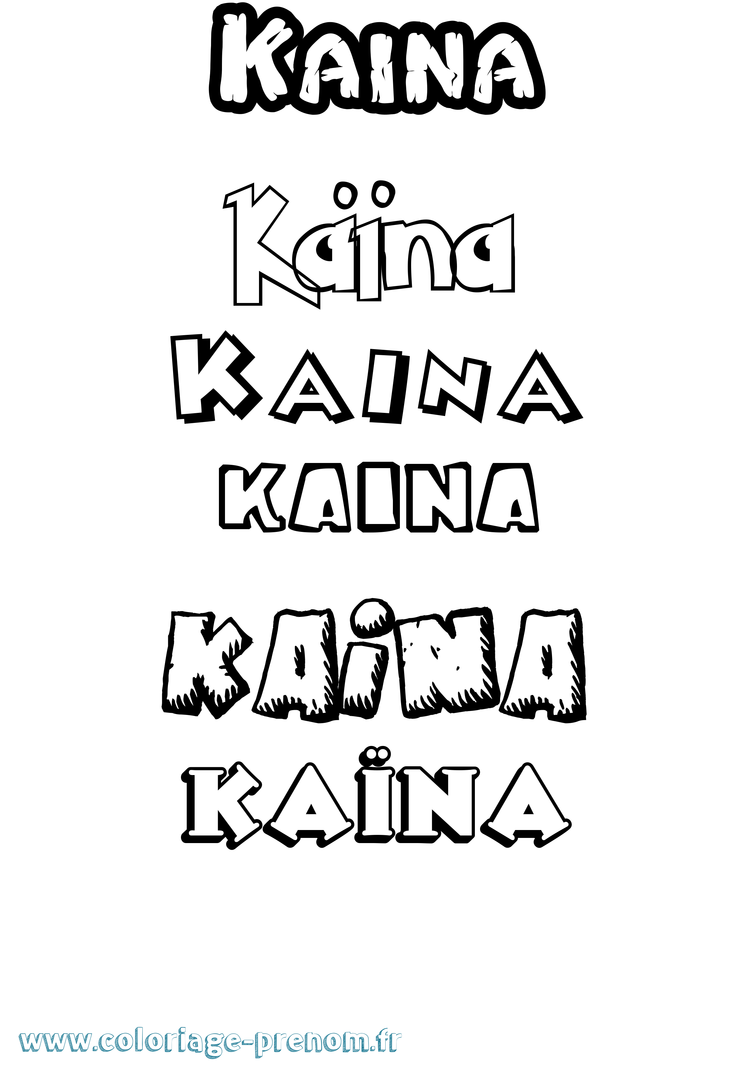 Coloriage Kaïna Coloriage prénom Kaïna