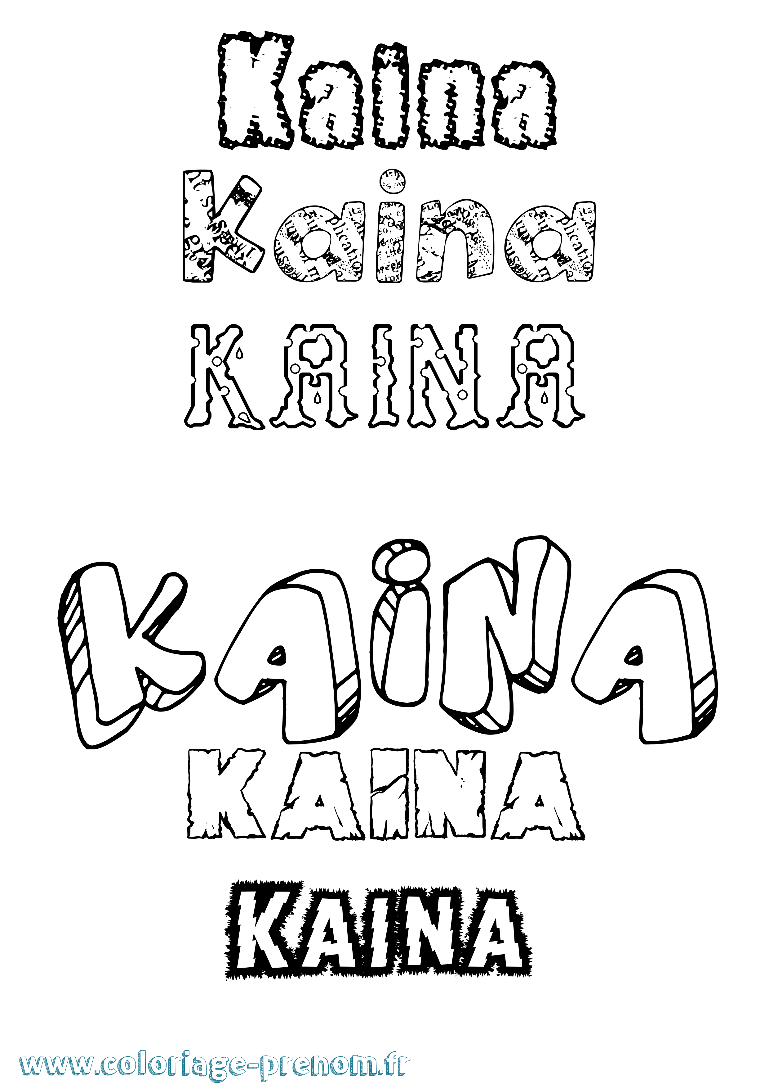 Coloriage Kaïna Coloriage prénom Kaïna