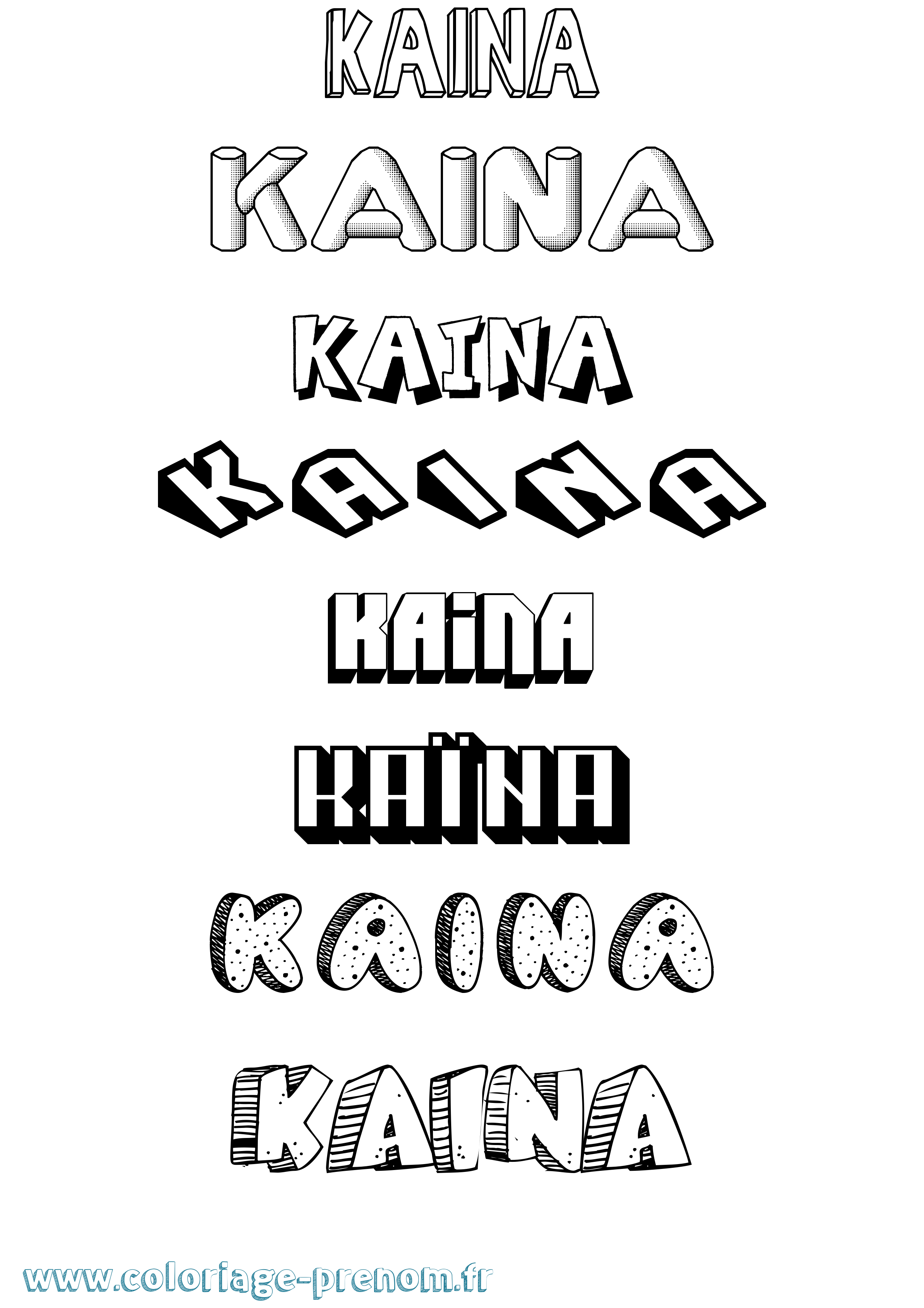 Coloriage Kaïna Coloriage prénom Kaïna