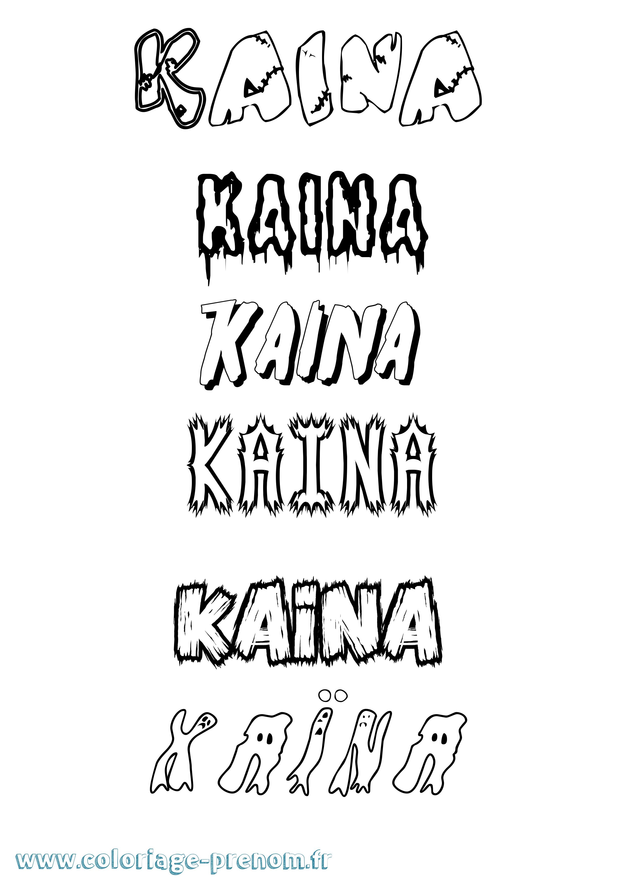 Coloriage Kaïna Coloriage prénom Kaïna