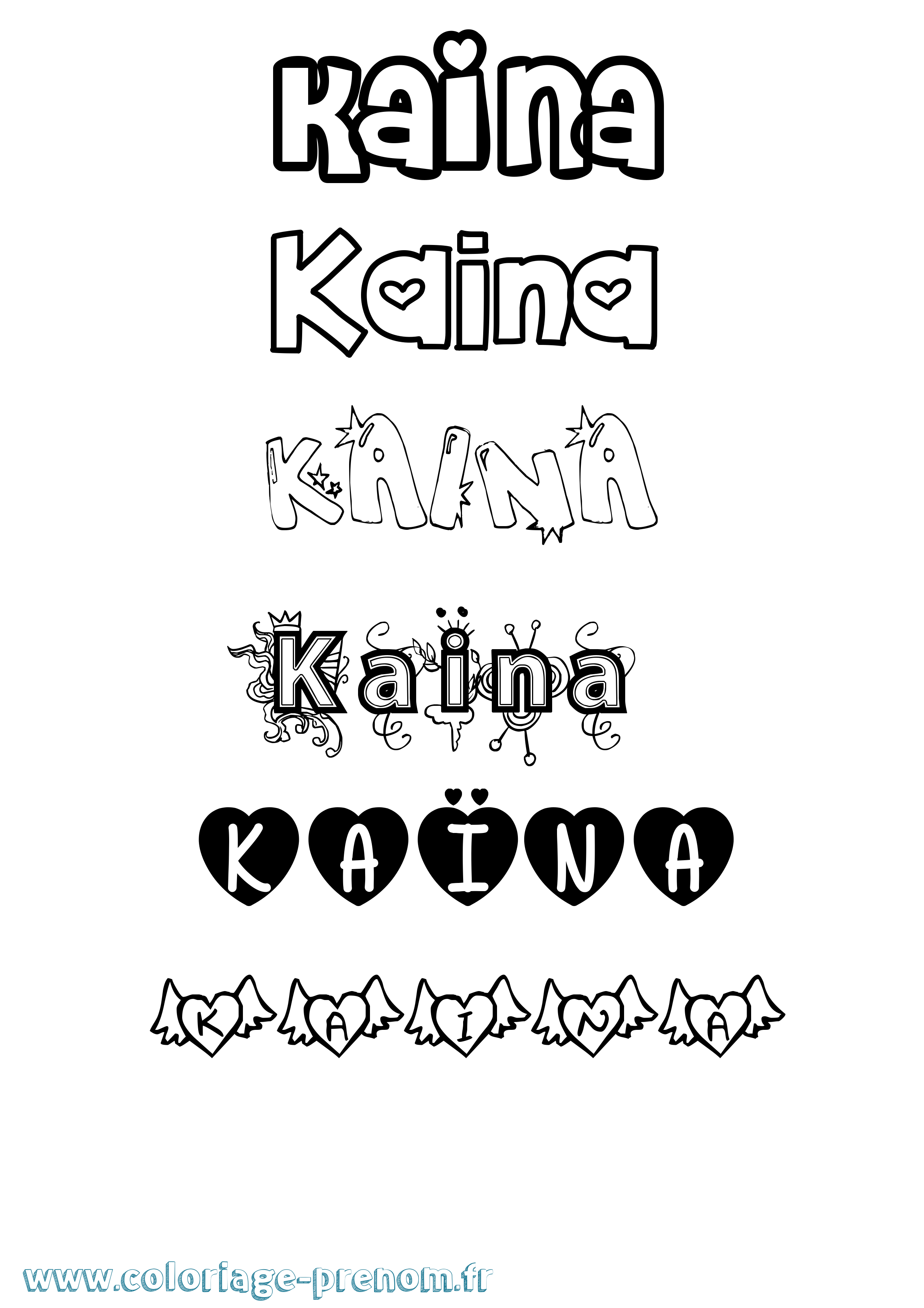 Coloriage Kaïna Coloriage prénom Kaïna