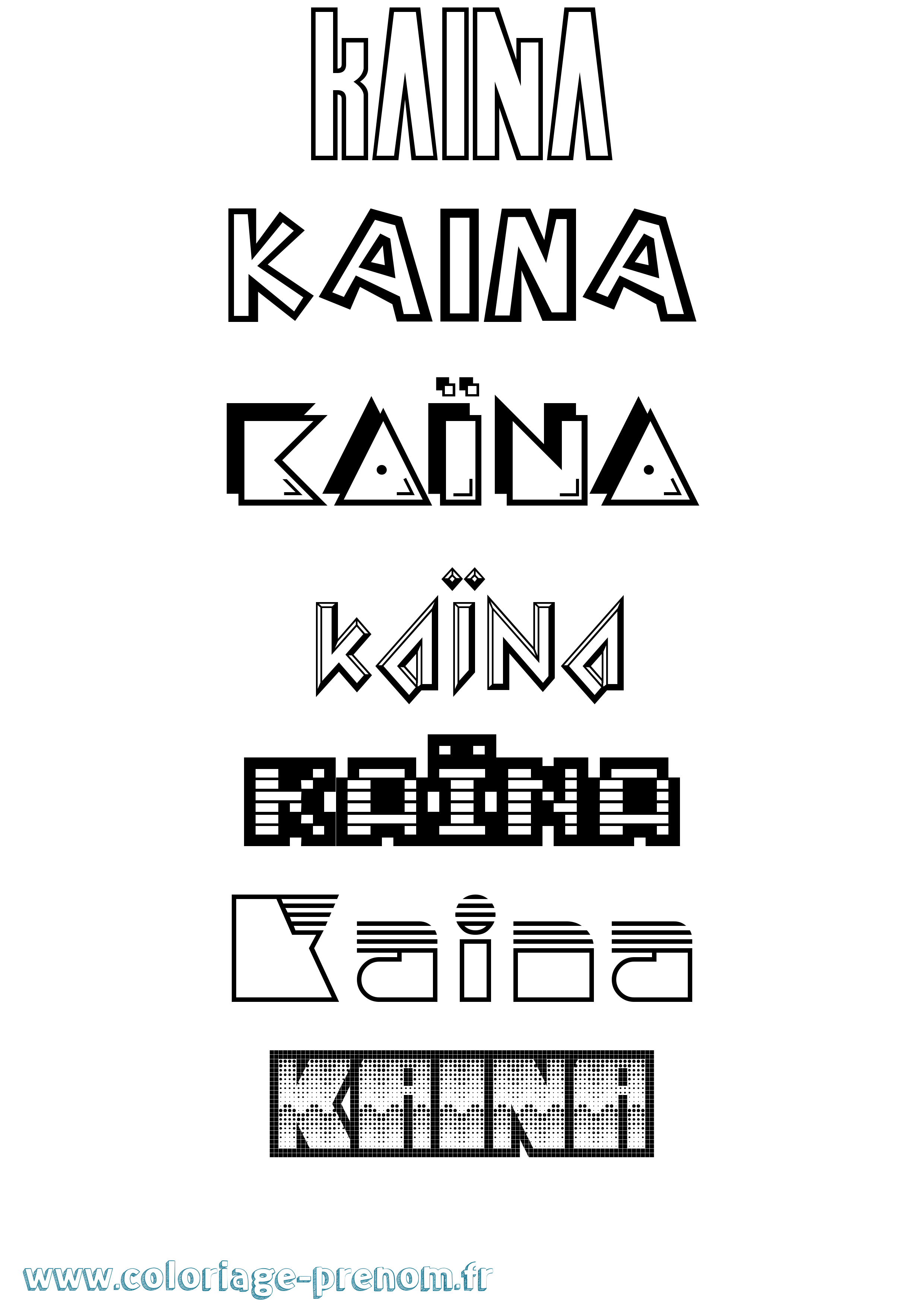 Coloriage Kaïna Coloriage prénom Kaïna