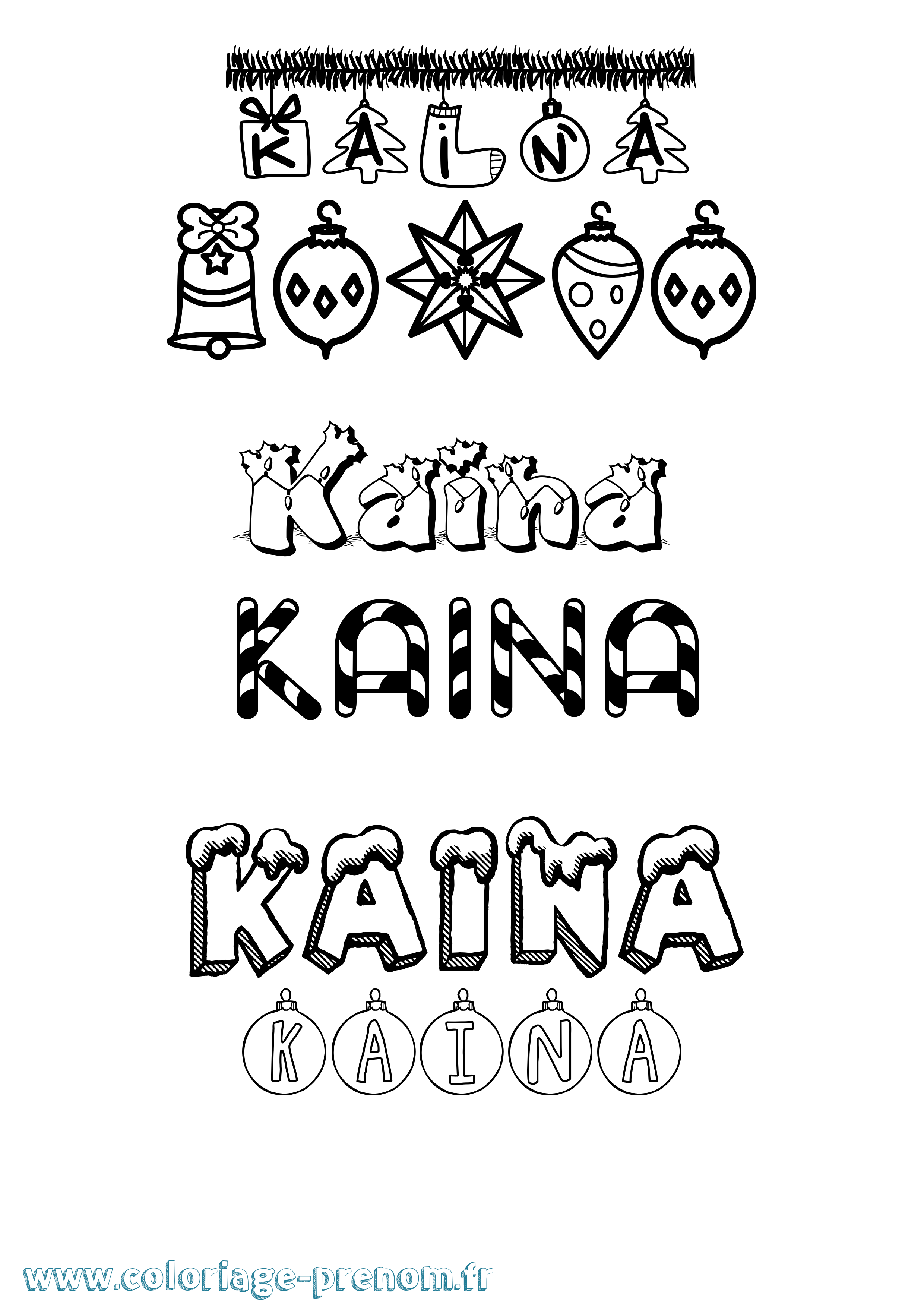 Coloriage Kaïna Coloriage prénom Kaïna