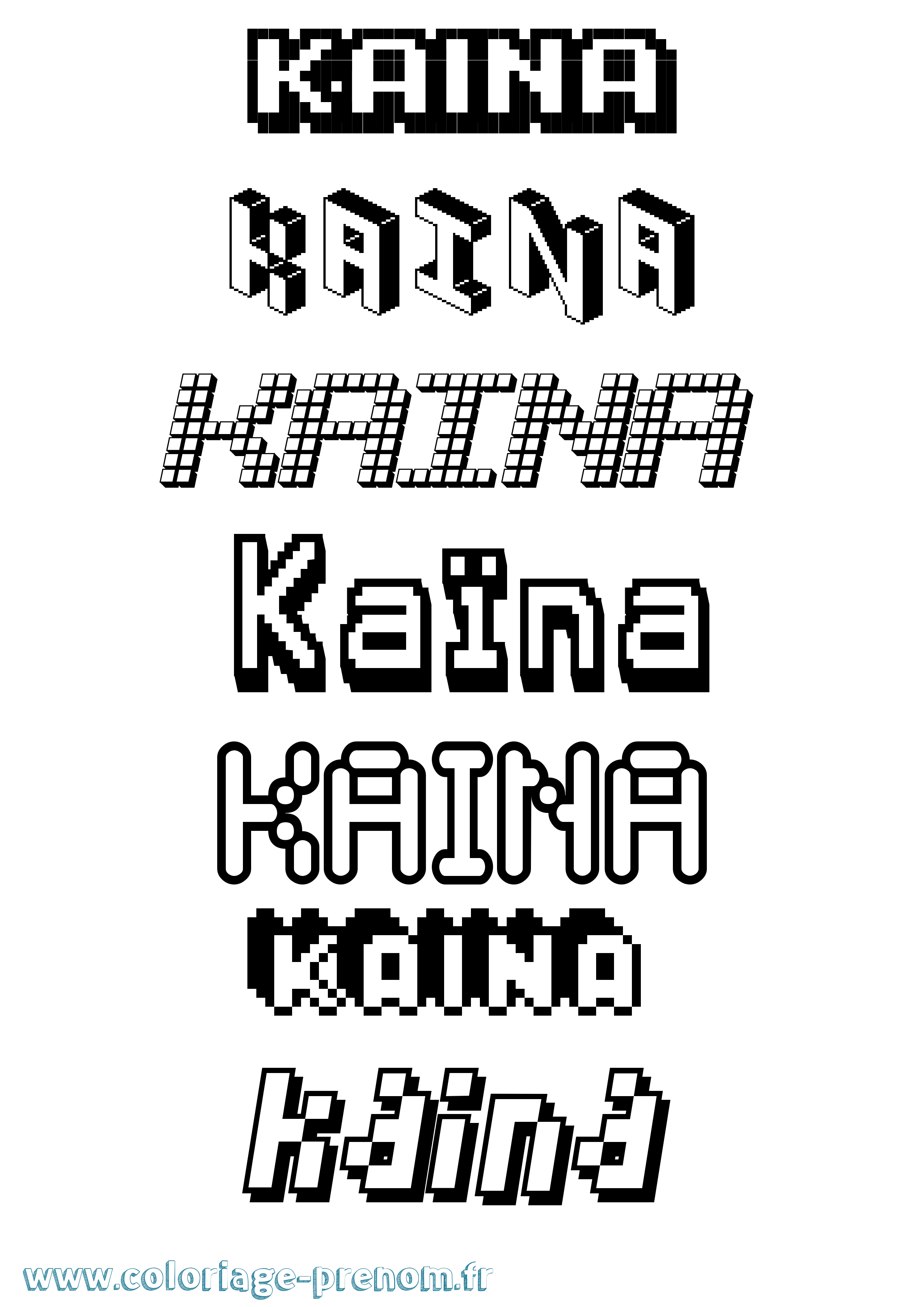 Coloriage Kaïna Coloriage prénom Kaïna