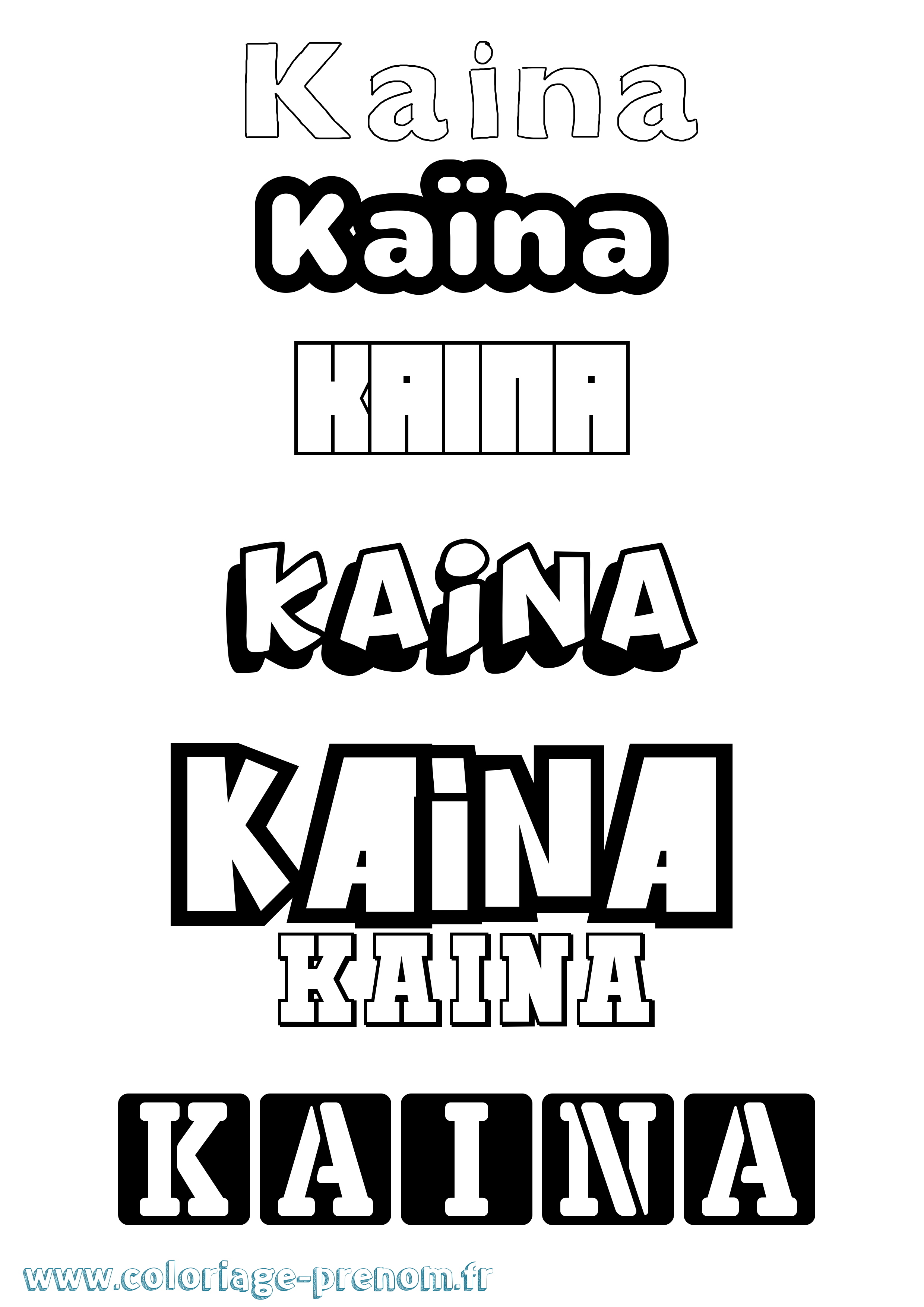 Coloriage Kaïna Coloriage prénom Kaïna