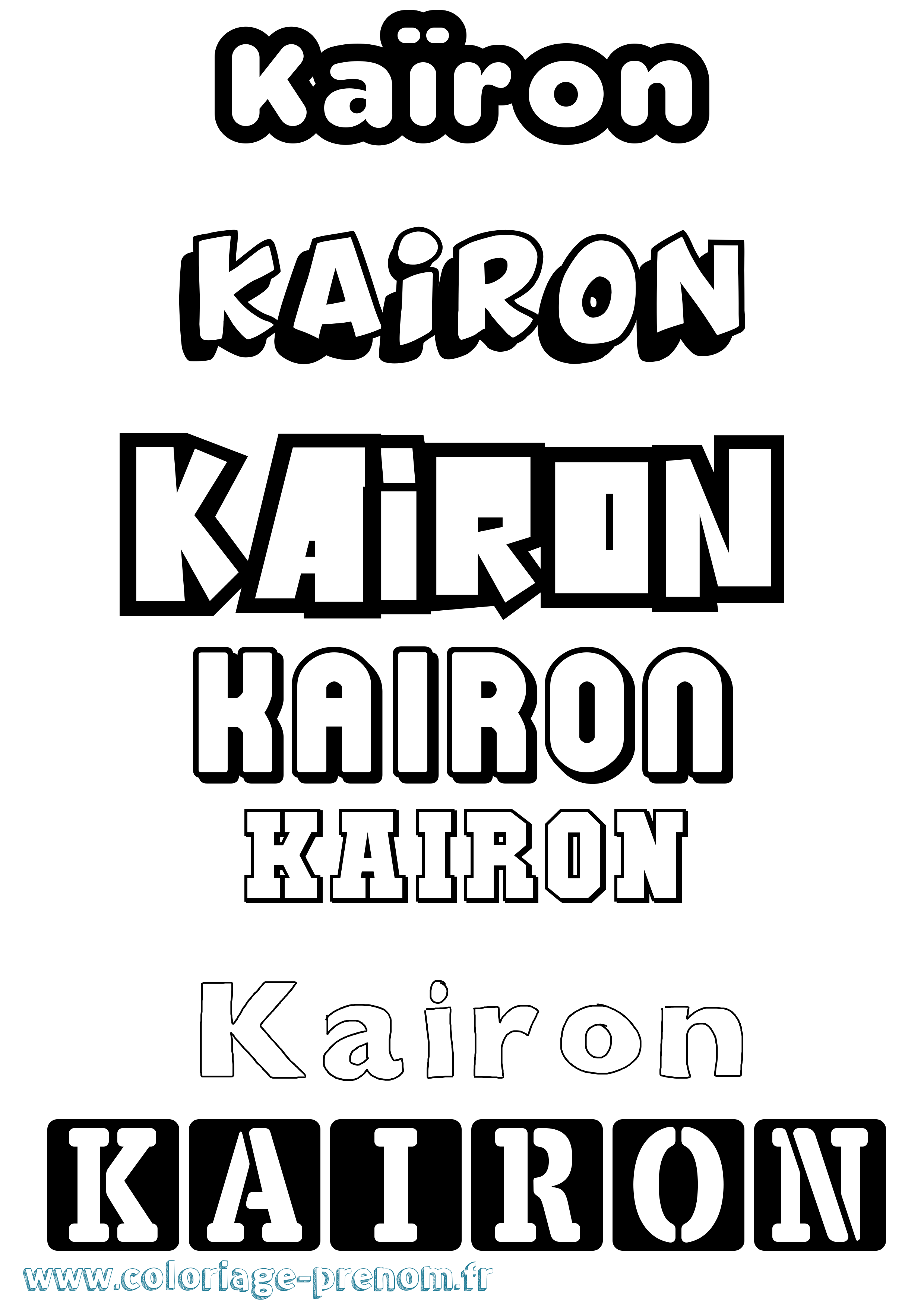 Coloriage prénom Kaïron Simple