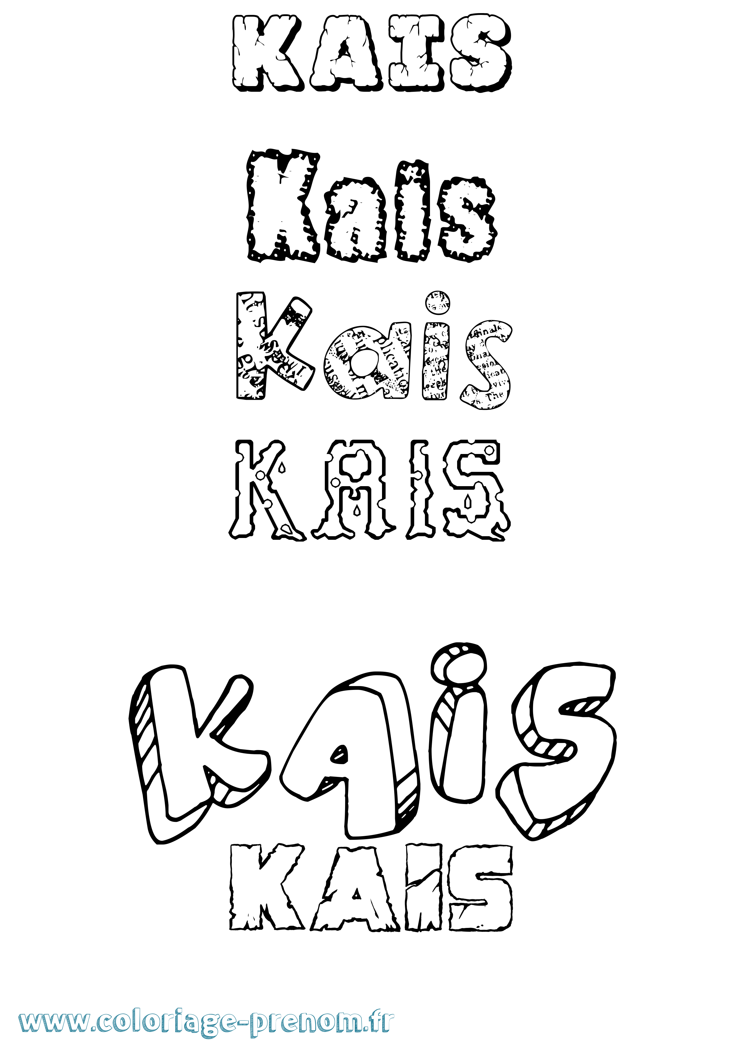Coloriage prénom Kaïs