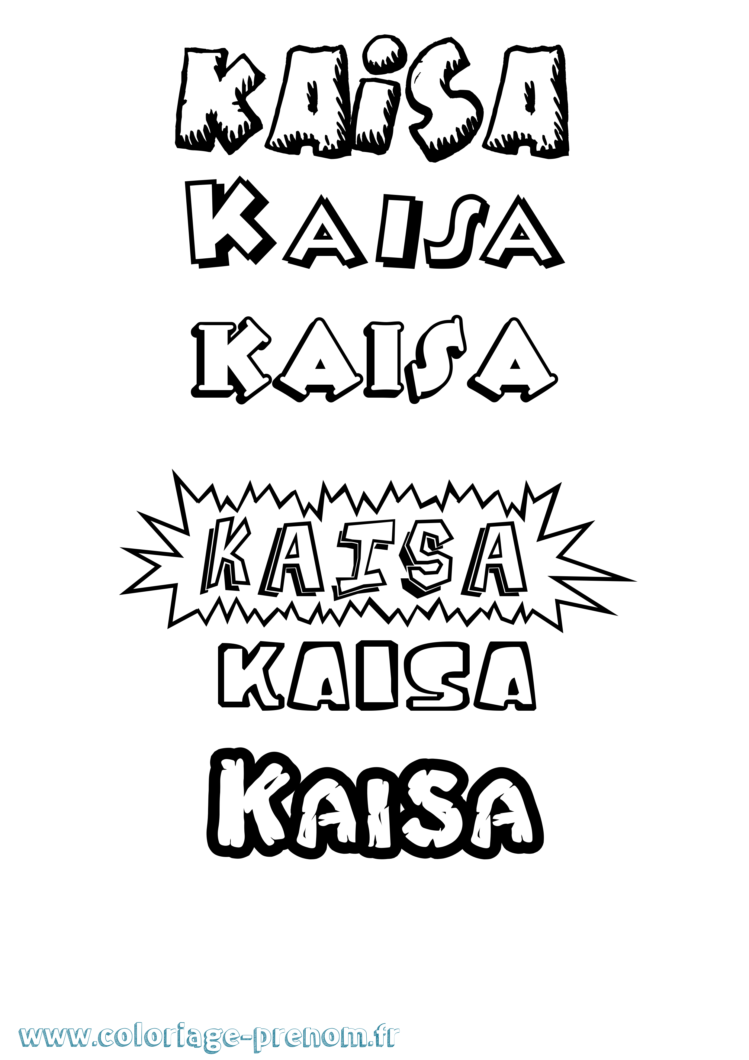 Coloriage Kaisa Dessin Animé Coloriage prénom Kaisa Dessin Animé
