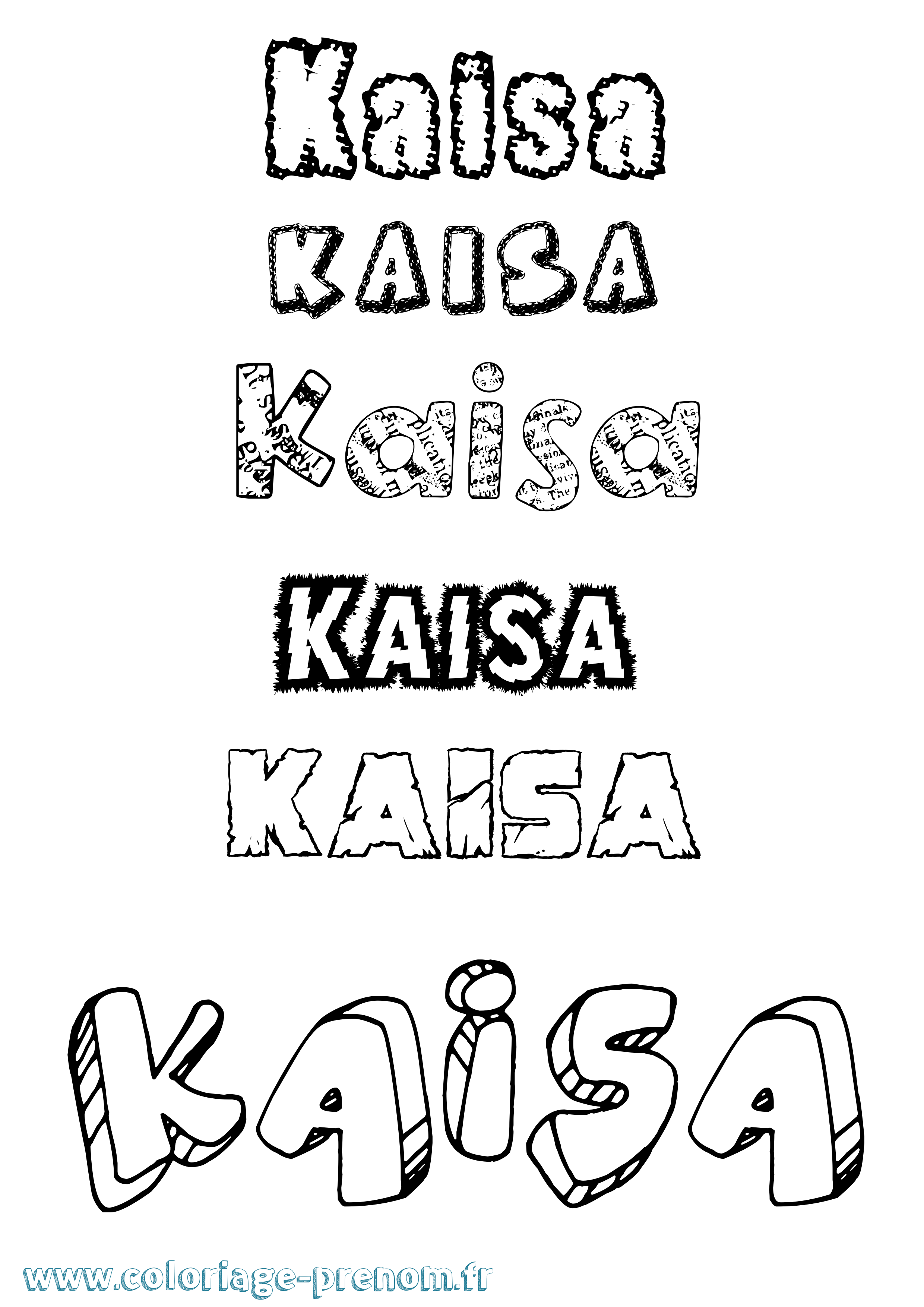 Coloriage Kaisa Destructuré Coloriage prénom Kaisa Destructuré