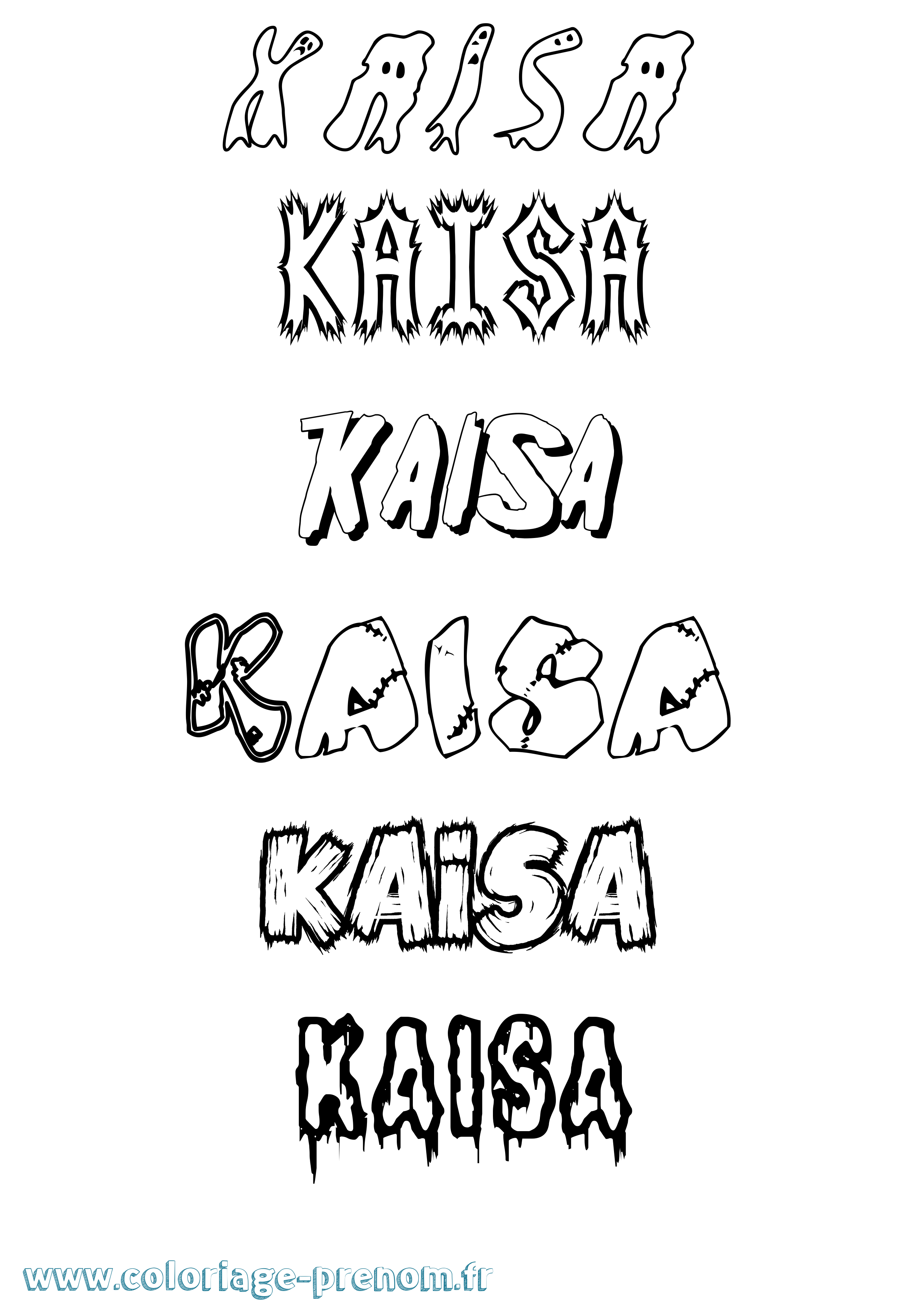 Coloriage Kaisa Frisson Coloriage prénom Kaisa Frisson