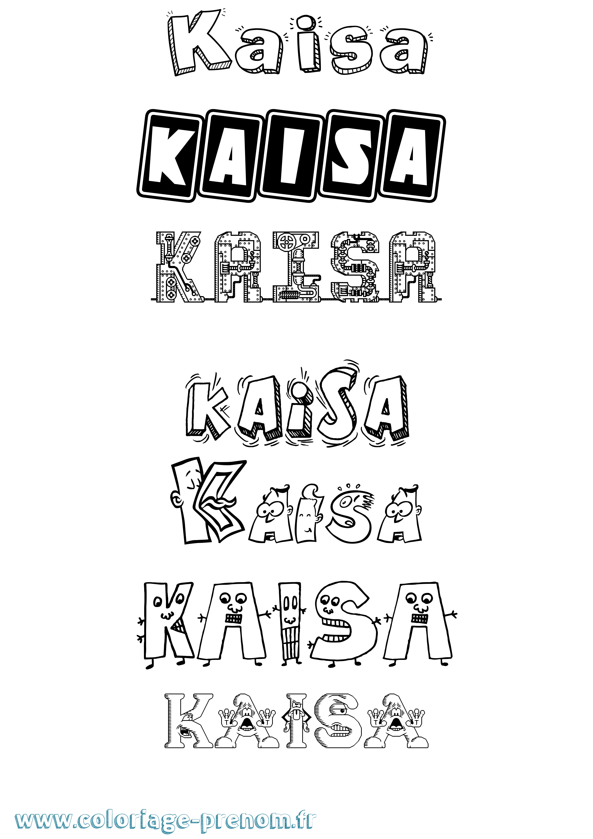 Coloriage Kaisa Fun Coloriage prénom Kaisa Fun