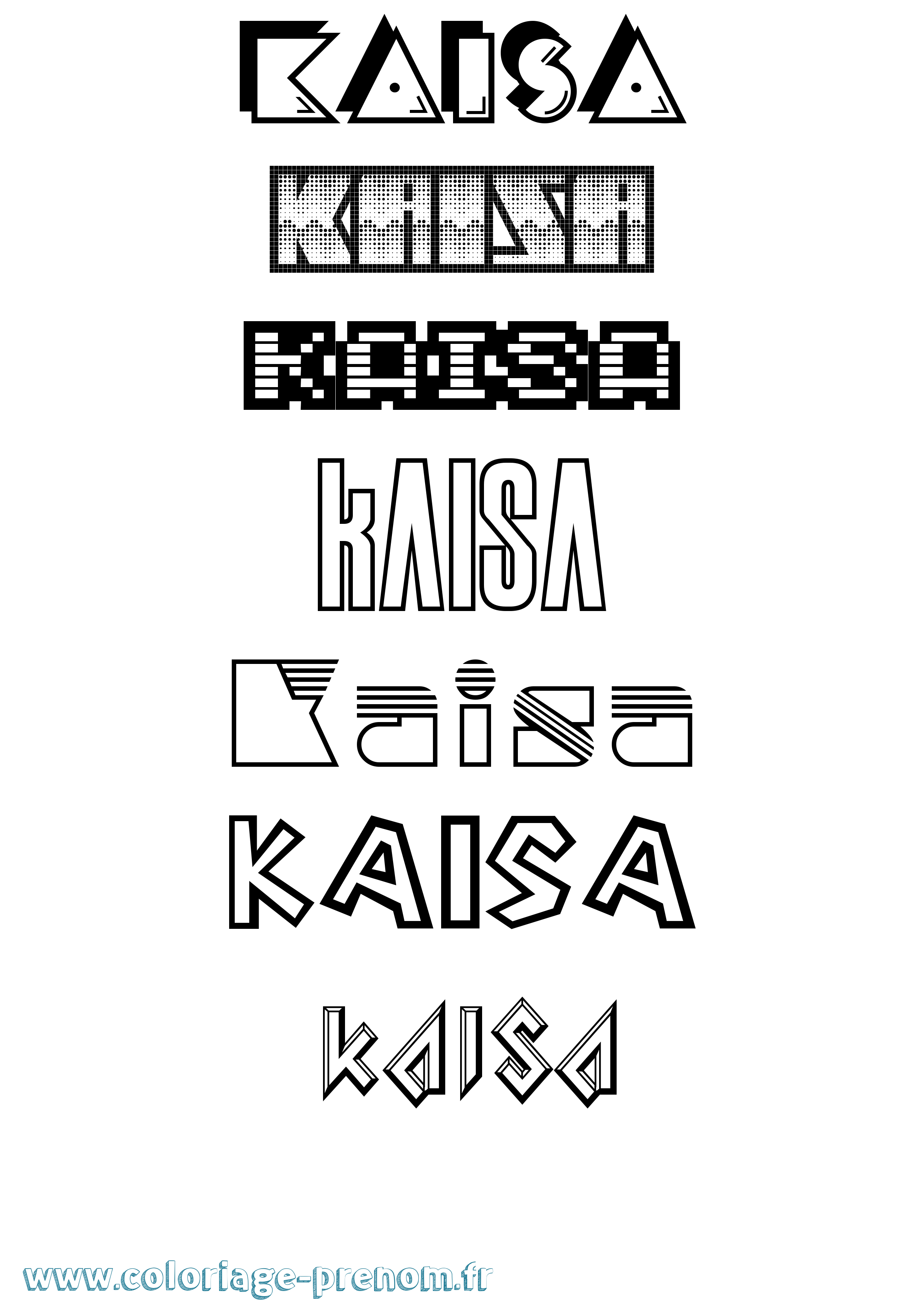 Coloriage Kaisa Jeux Vidéos Coloriage prénom Kaisa Jeux Vidéos
