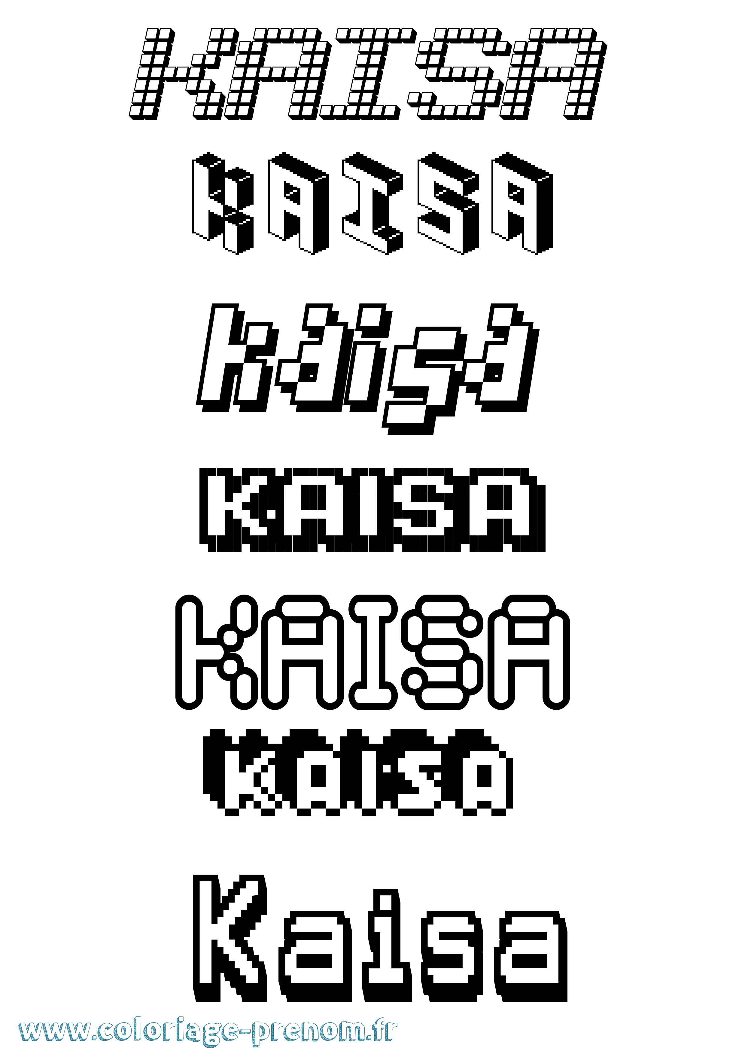 Coloriage Kaisa Pixel Coloriage prénom Kaisa Pixel