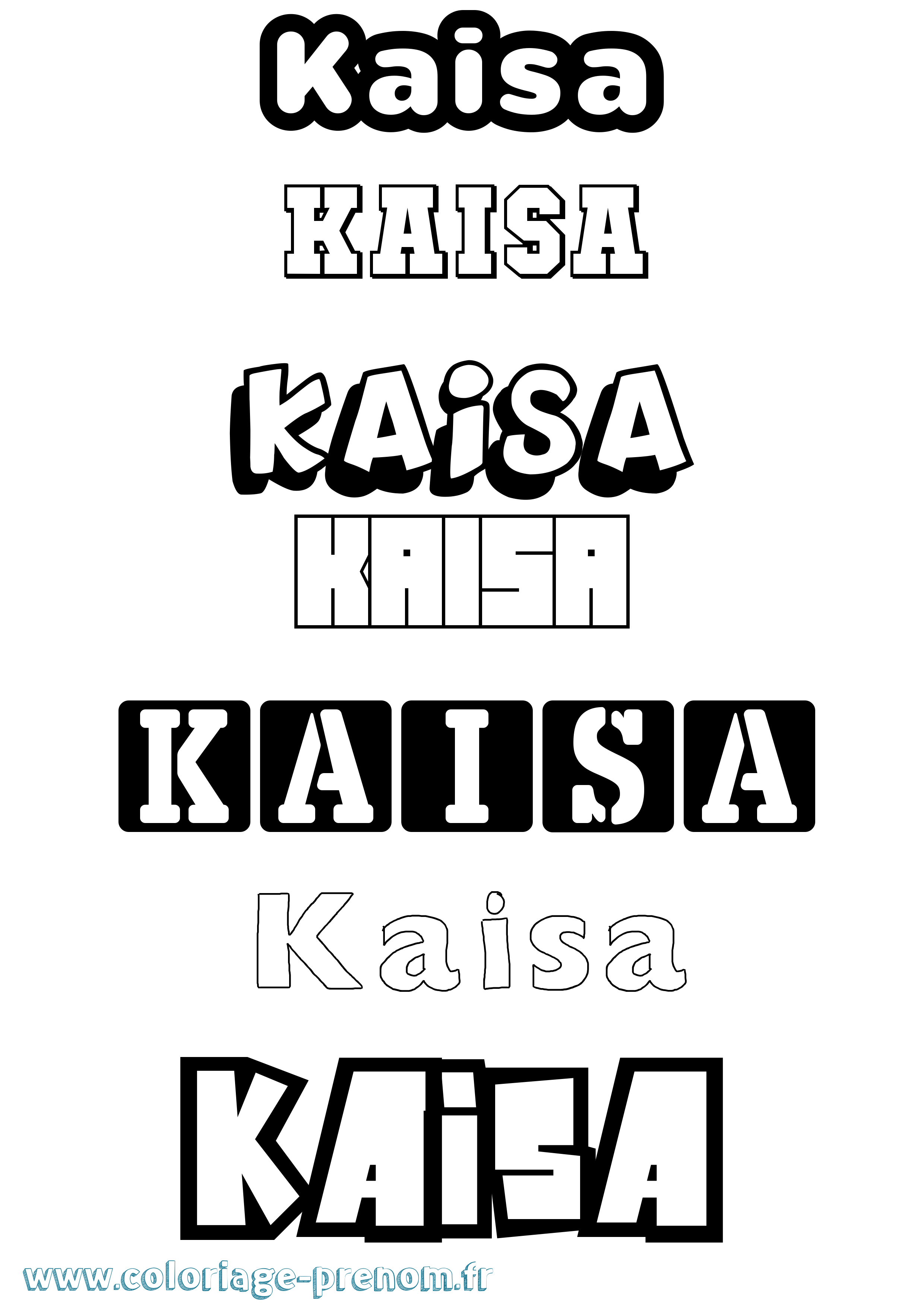 Coloriage Kaisa Simple Coloriage prénom Kaisa Simple