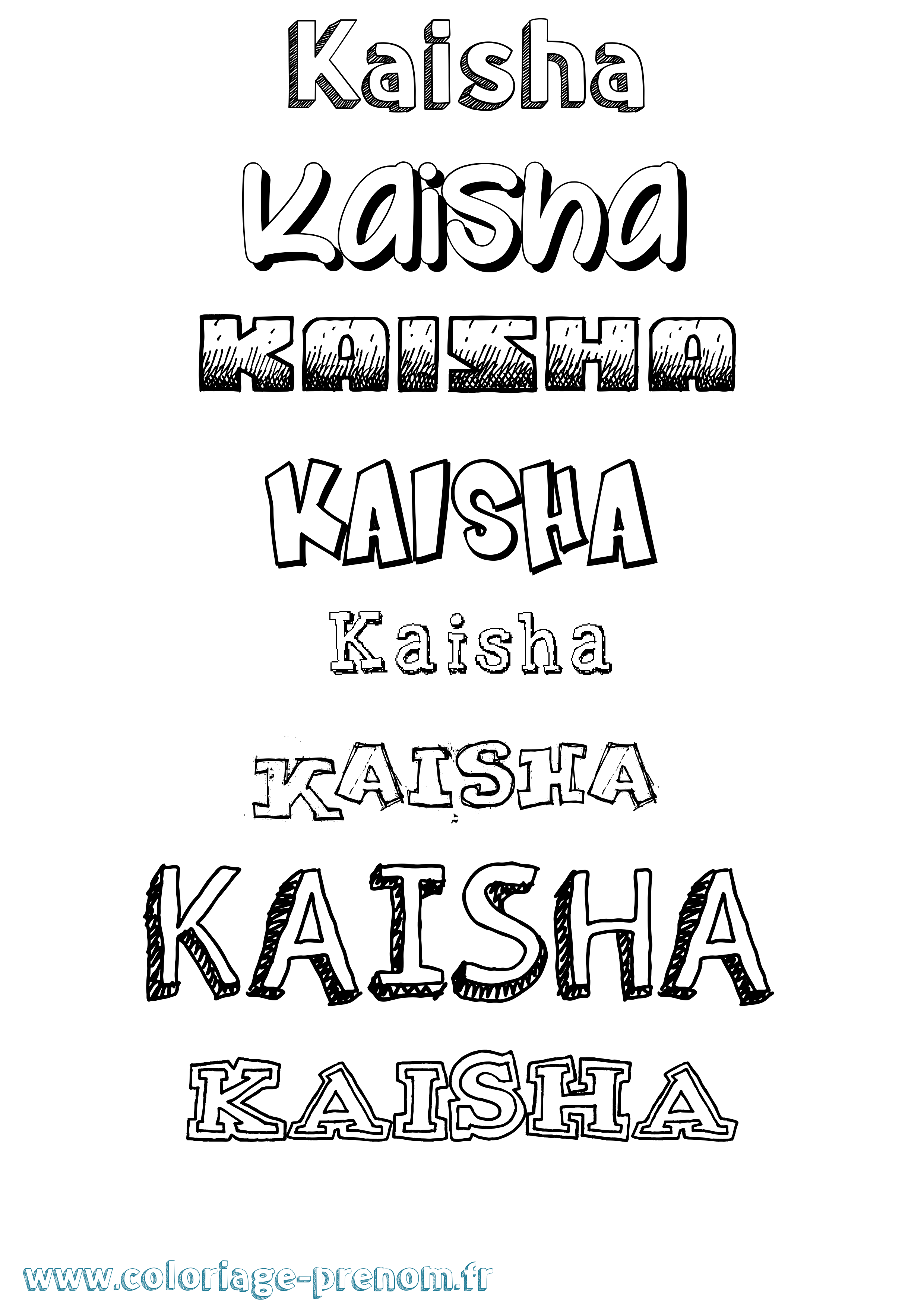 Coloriage prénom Kaisha Dessiné