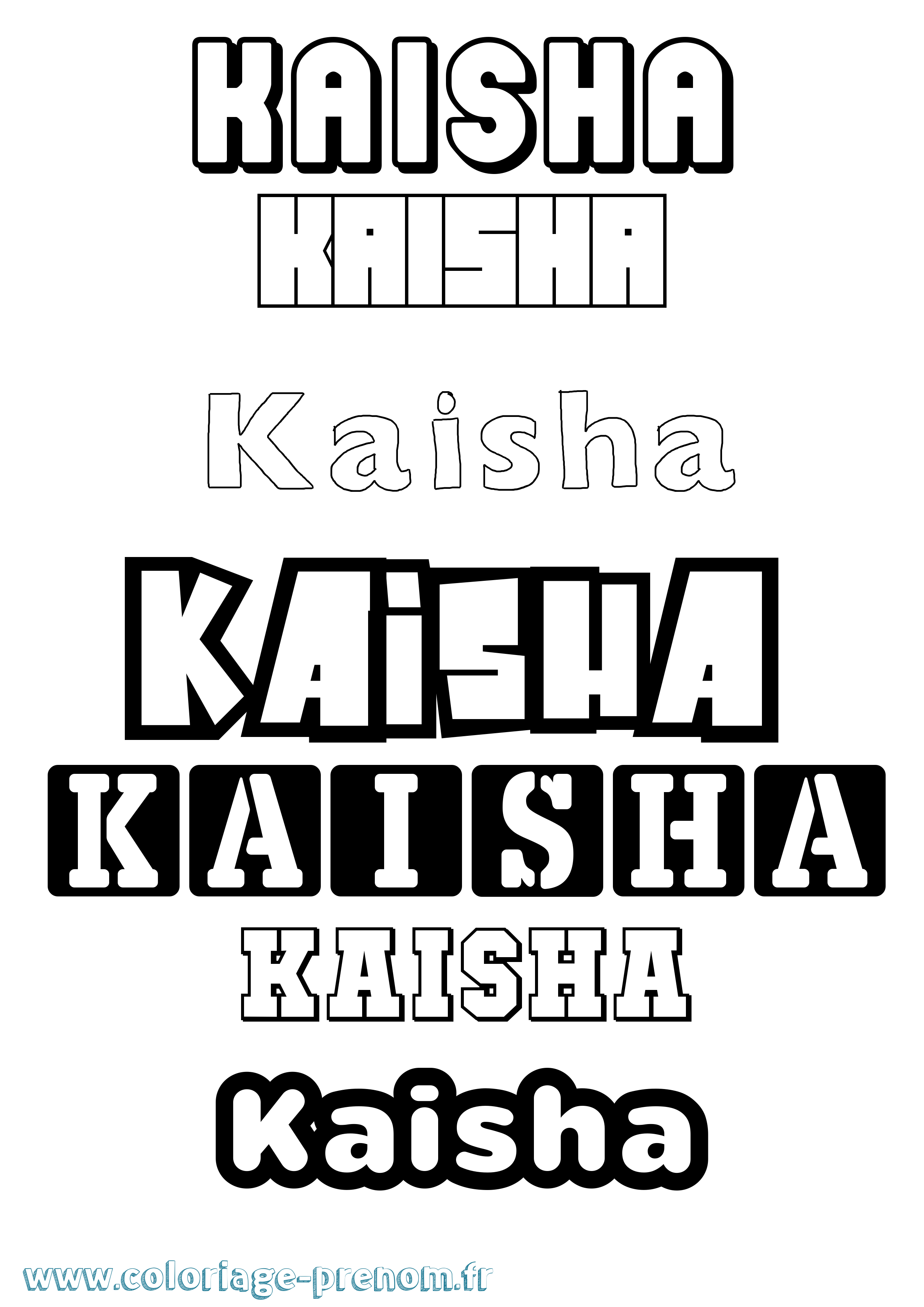Coloriage prénom Kaisha Simple