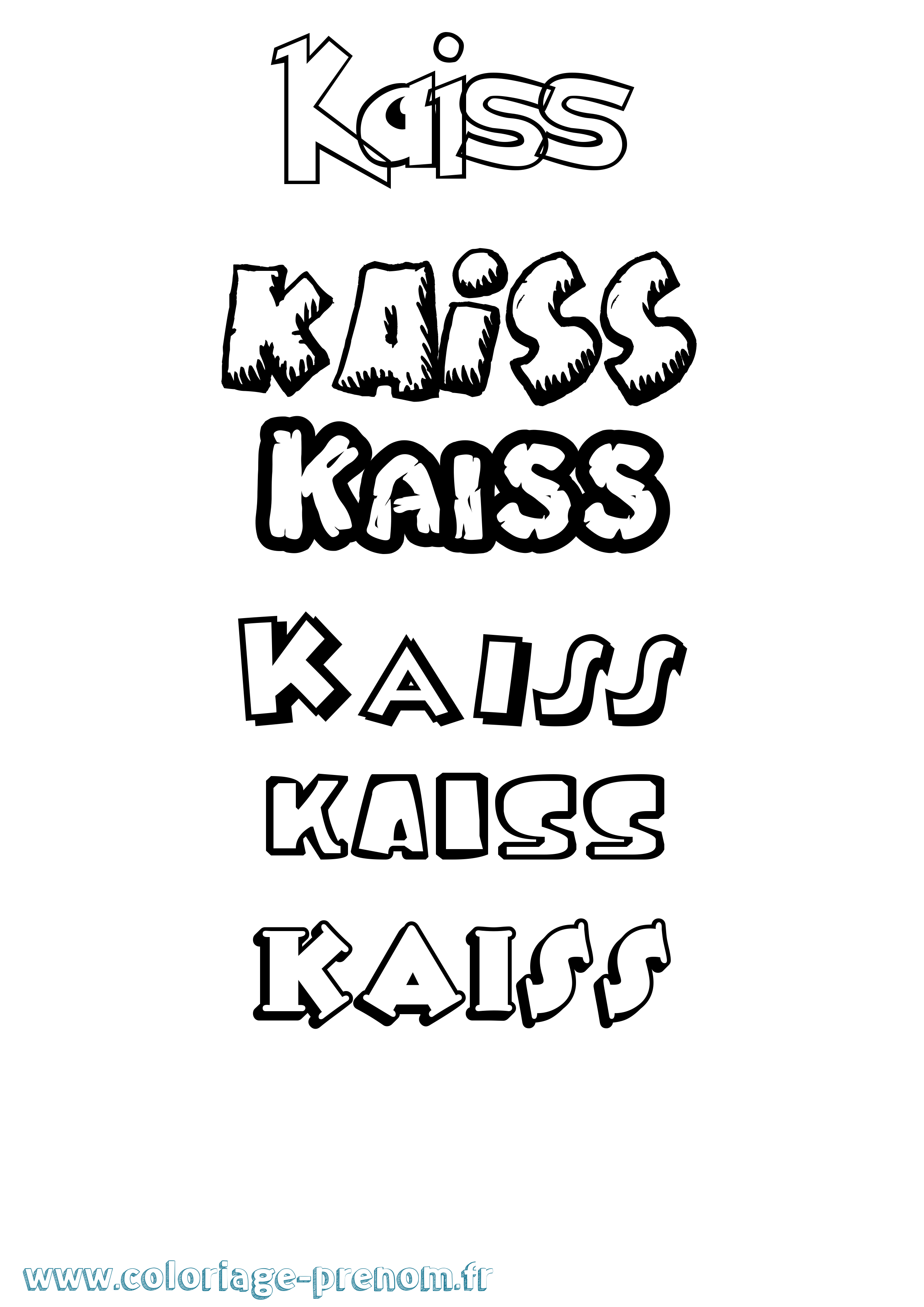 Coloriage prénom Kaiss Dessin Animé