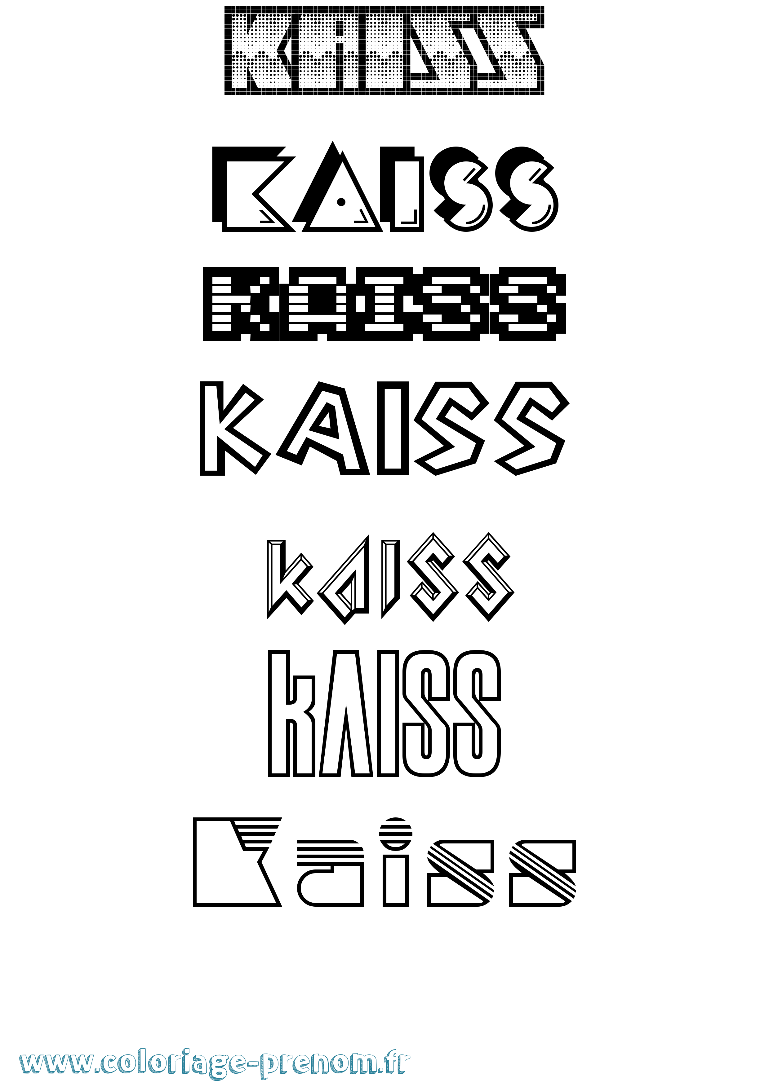 Coloriage prénom Kaiss Jeux Vidéos