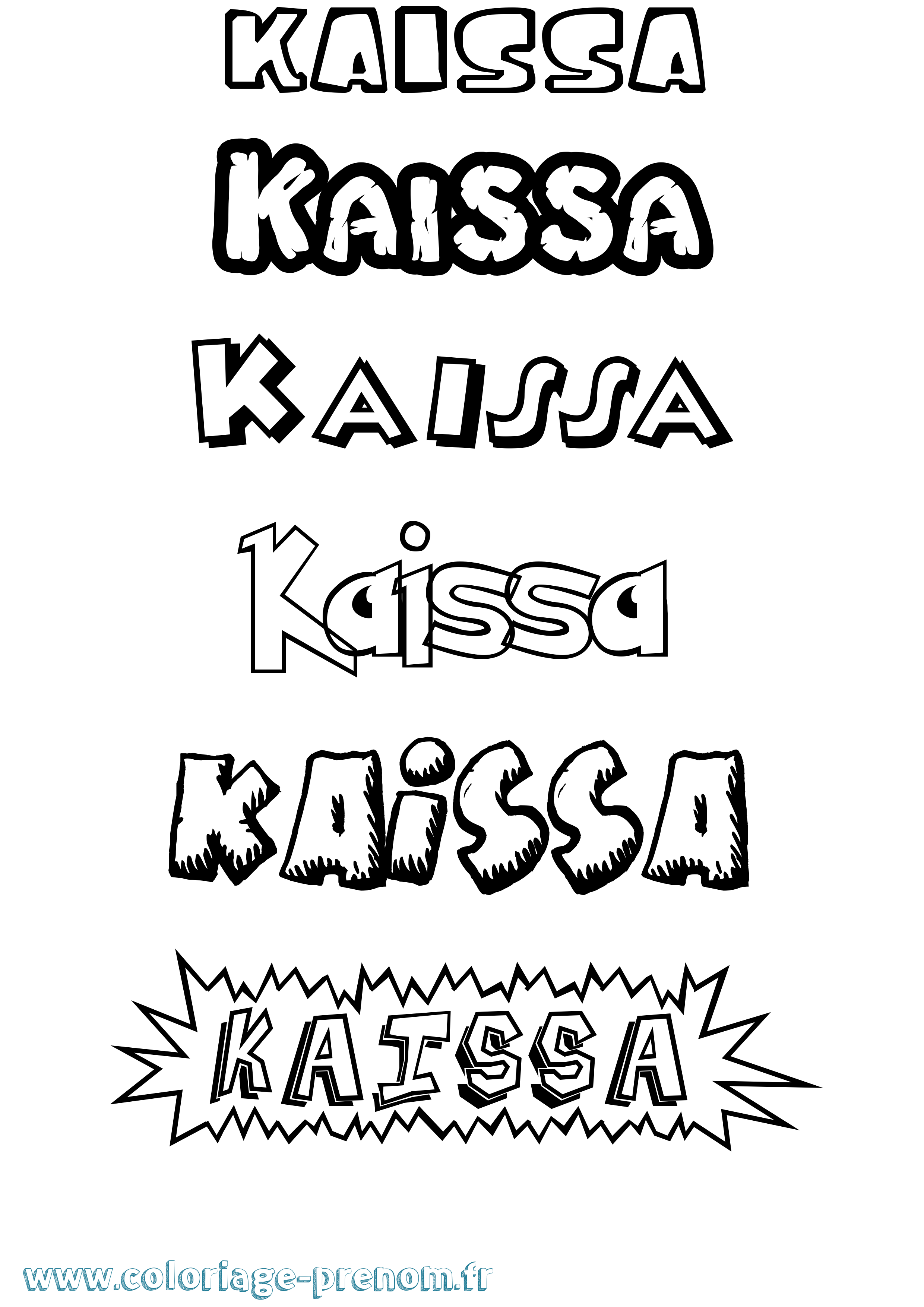 Coloriage prénom Kaissa Dessin Animé