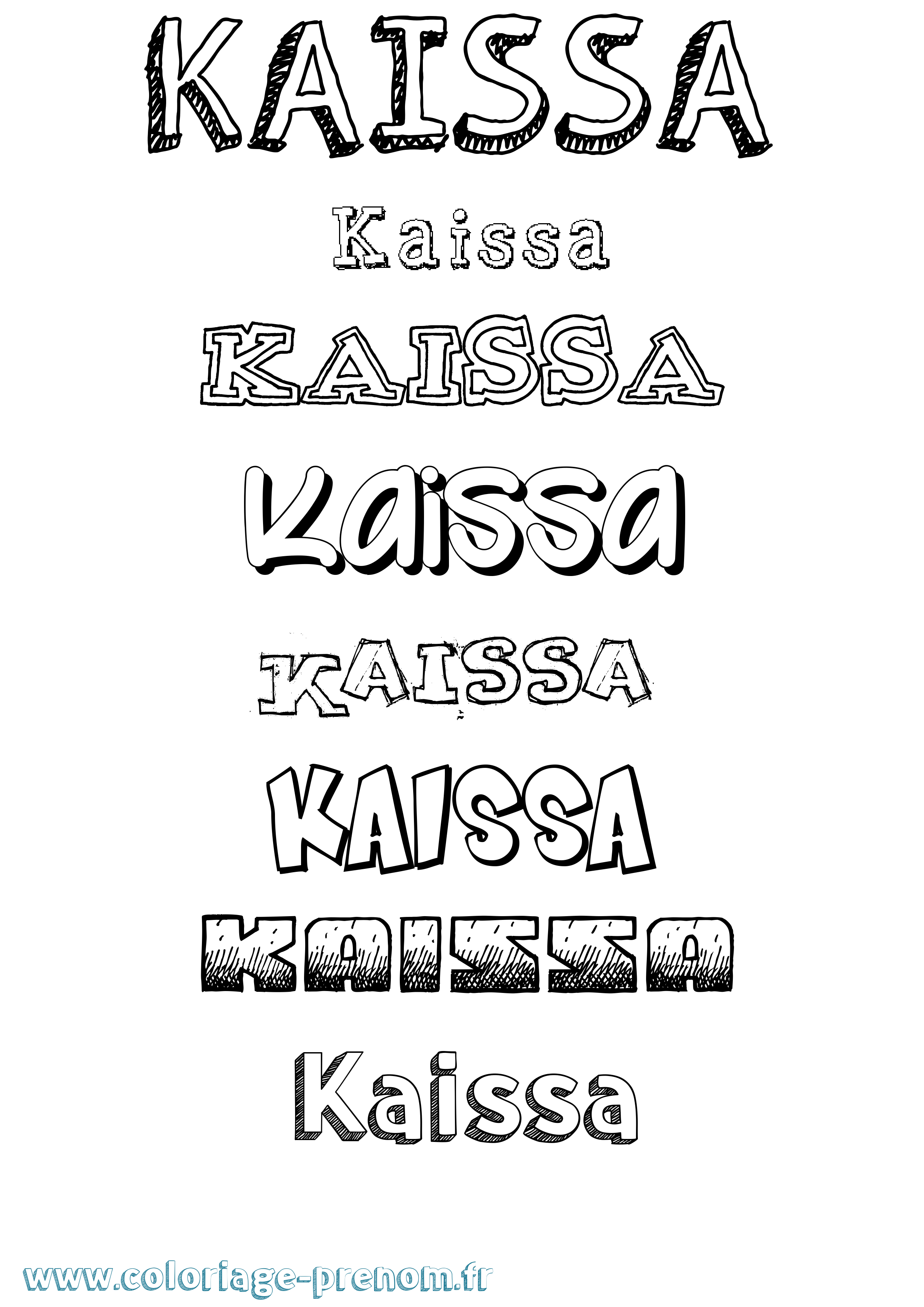 Coloriage prénom Kaissa Dessiné