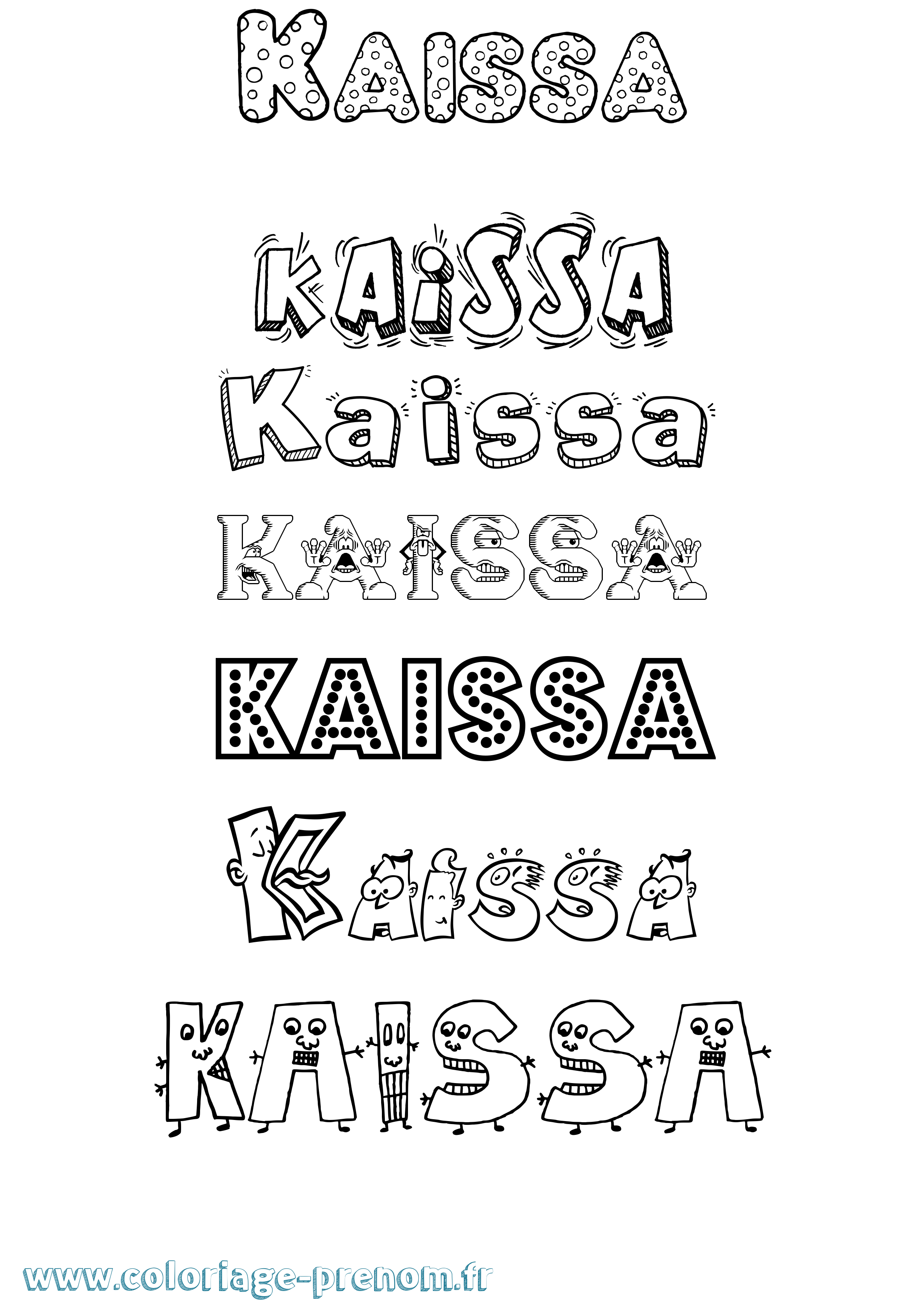 Coloriage prénom Kaissa Fun