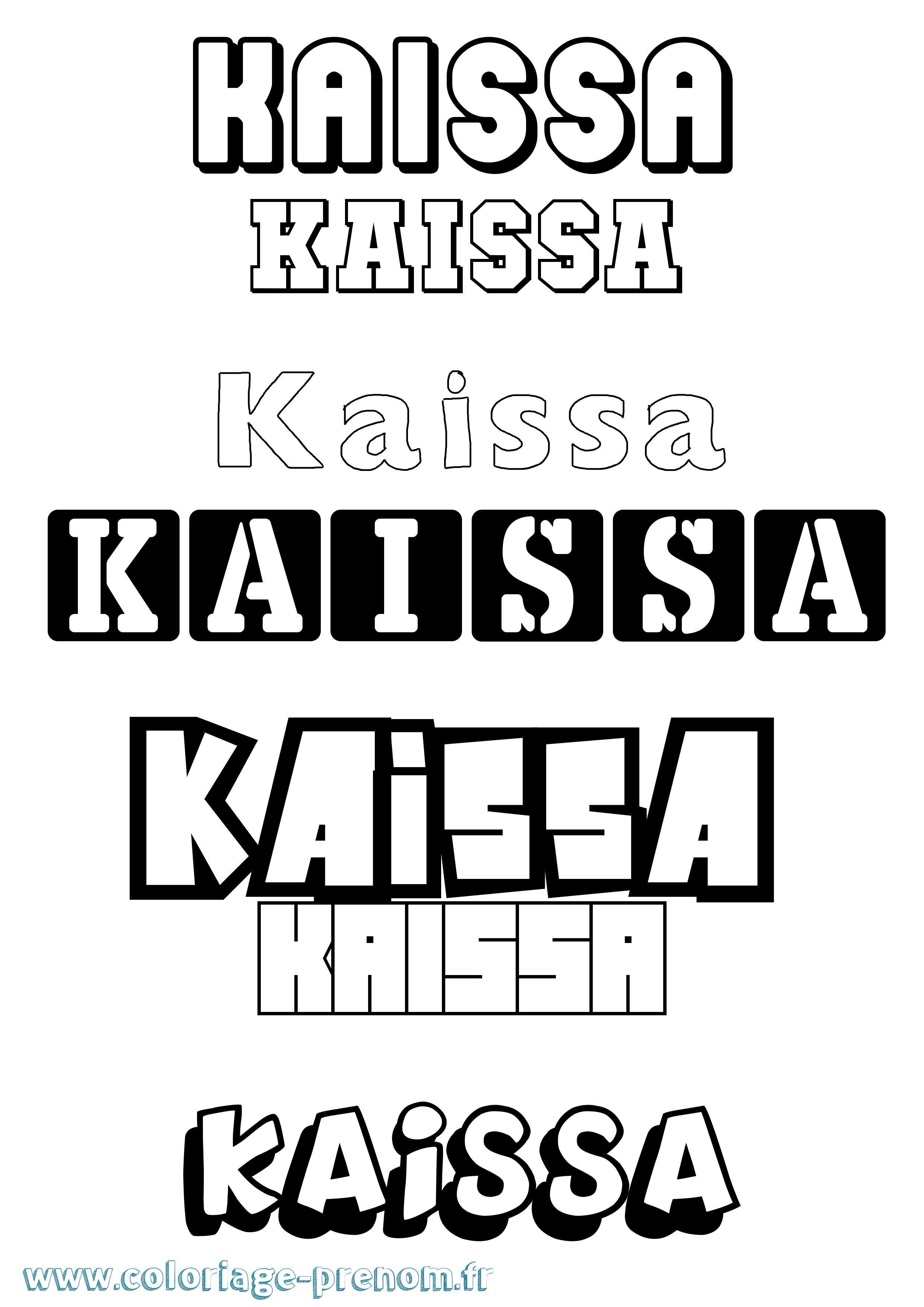 Coloriage prénom Kaissa Simple