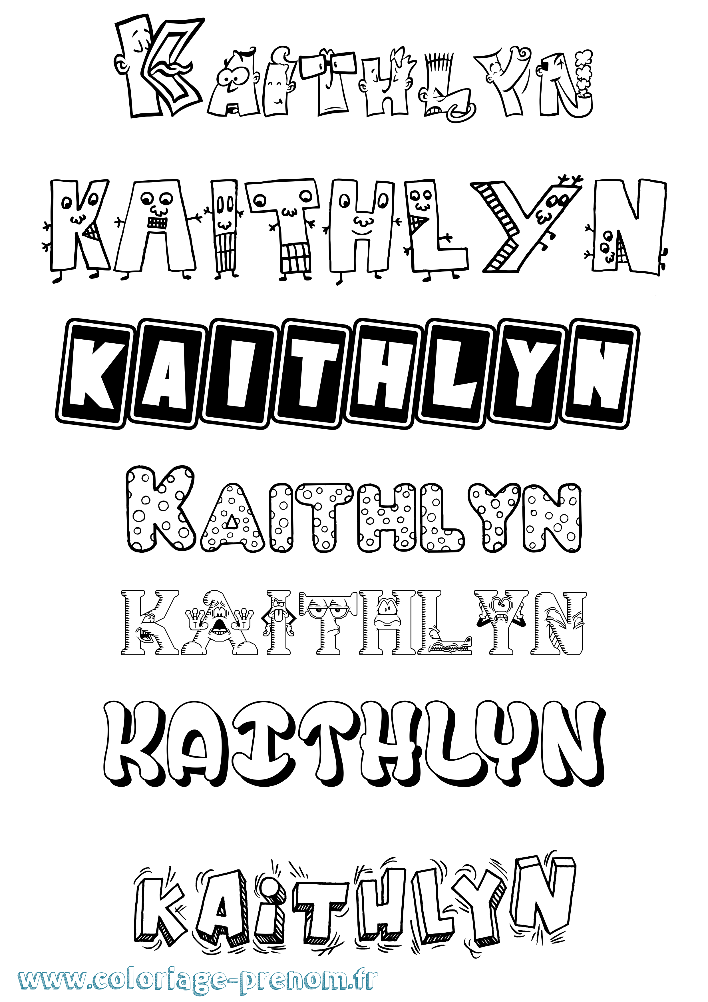 Coloriage prénom Kaithlyn Fun