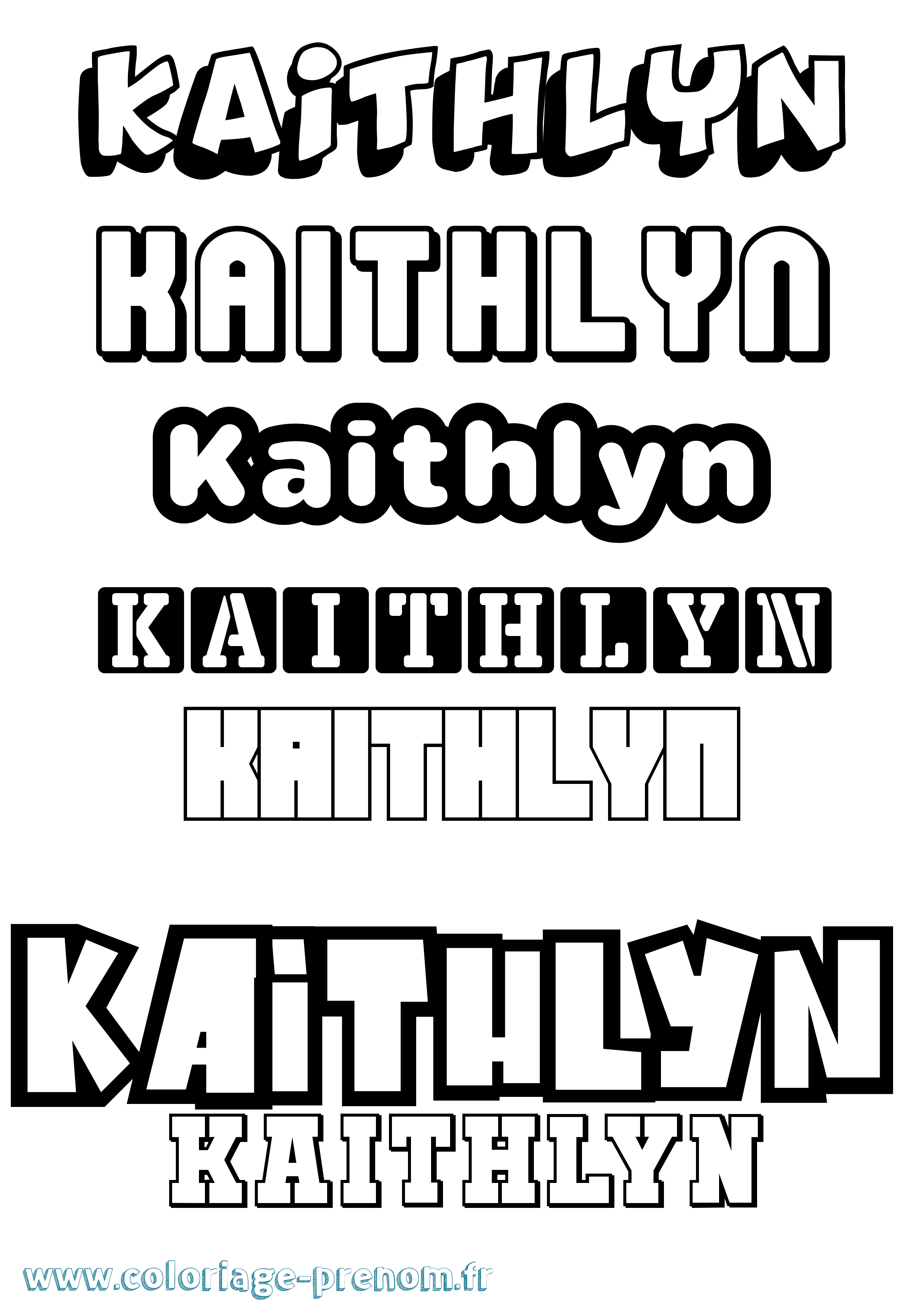 Coloriage prénom Kaithlyn Simple