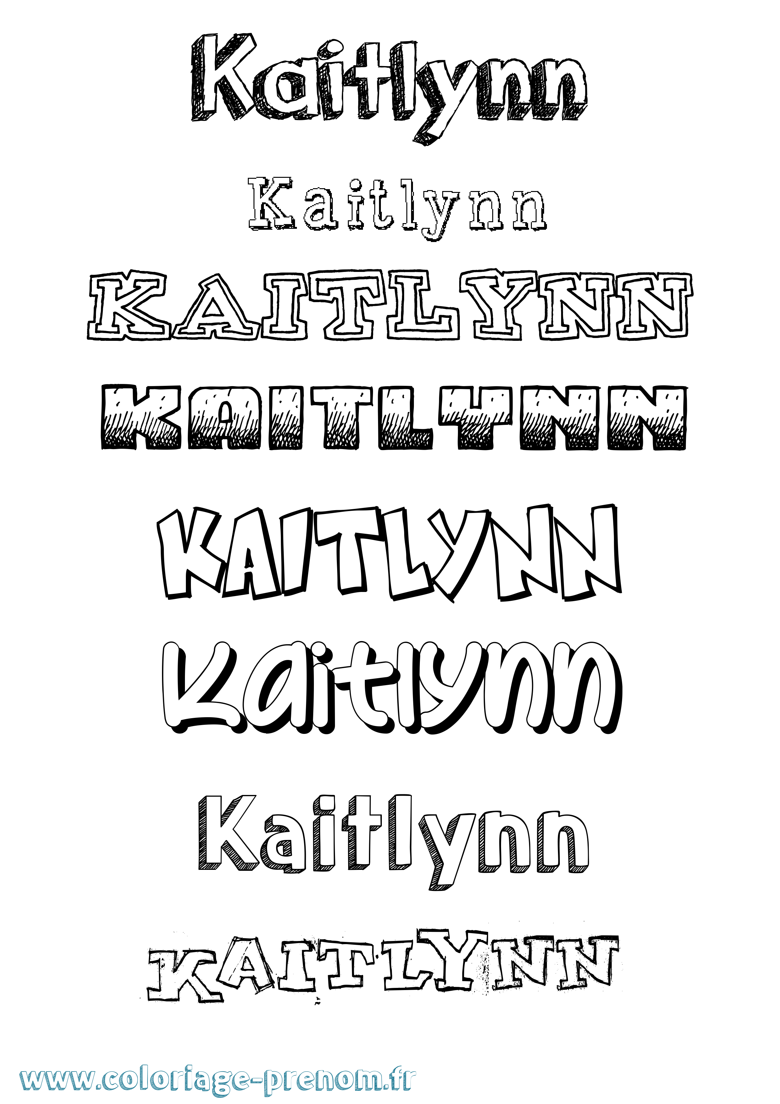 Coloriage prénom Kaitlynn Dessiné