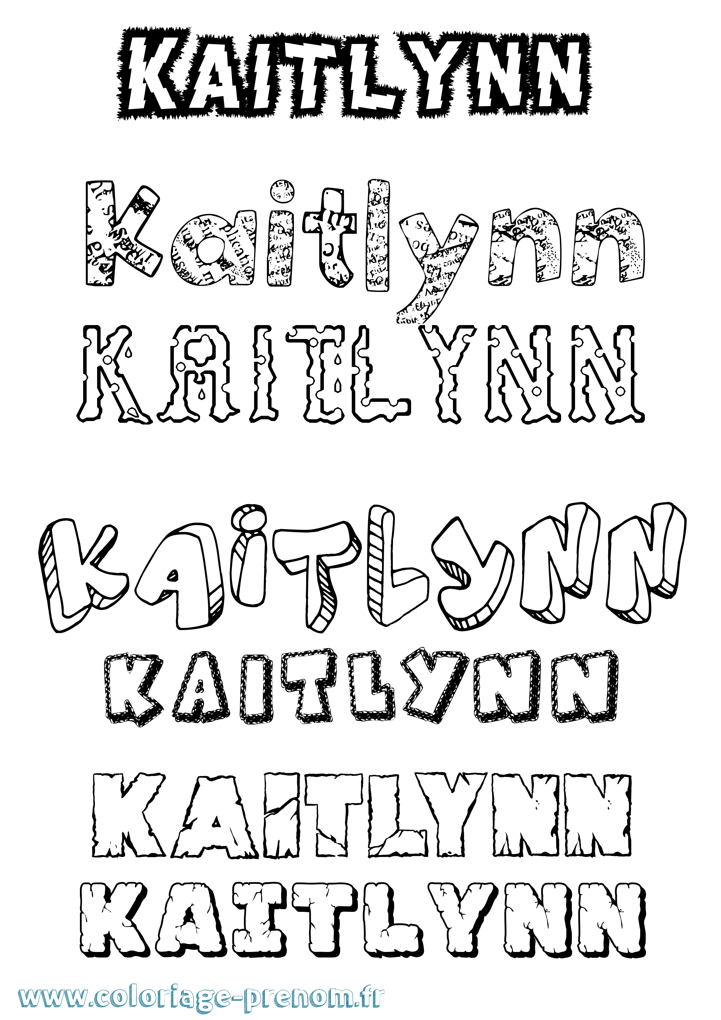 Coloriage prénom Kaitlynn Destructuré