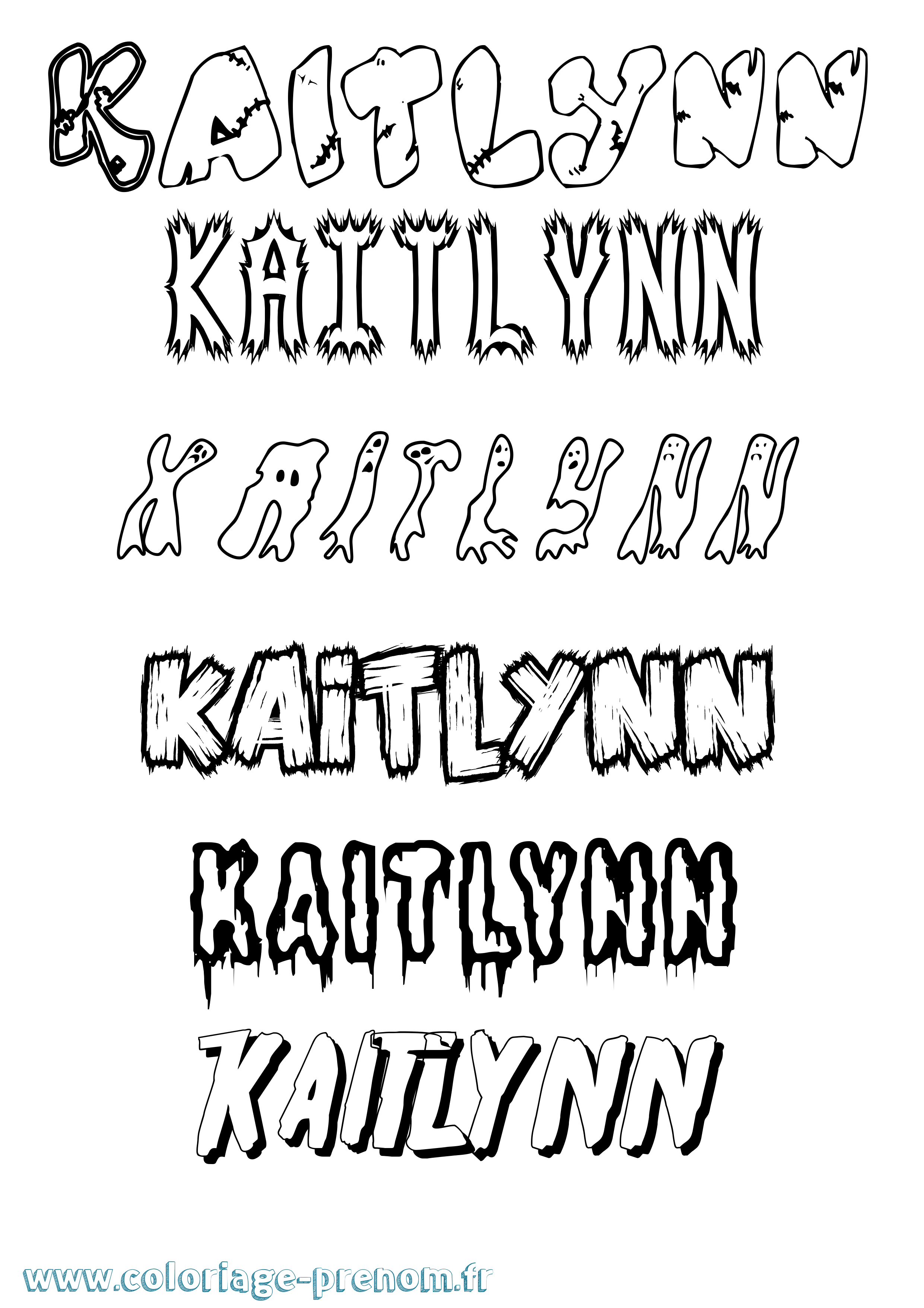 Coloriage prénom Kaitlynn Frisson