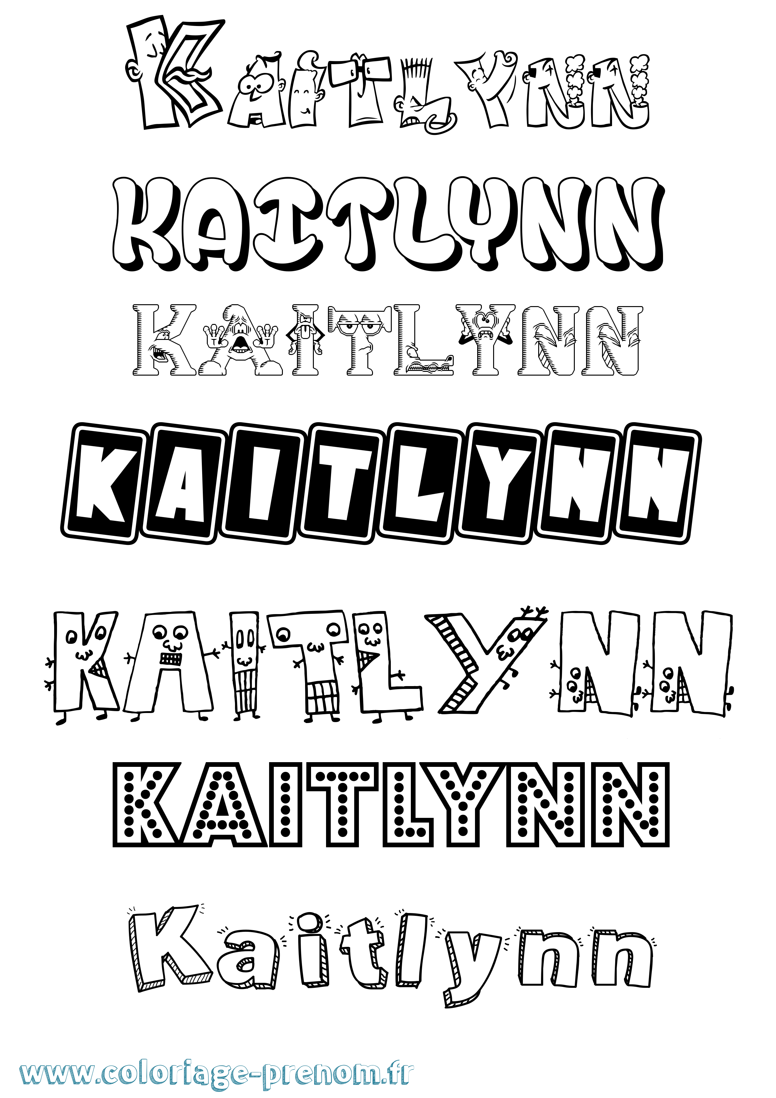 Coloriage prénom Kaitlynn Fun